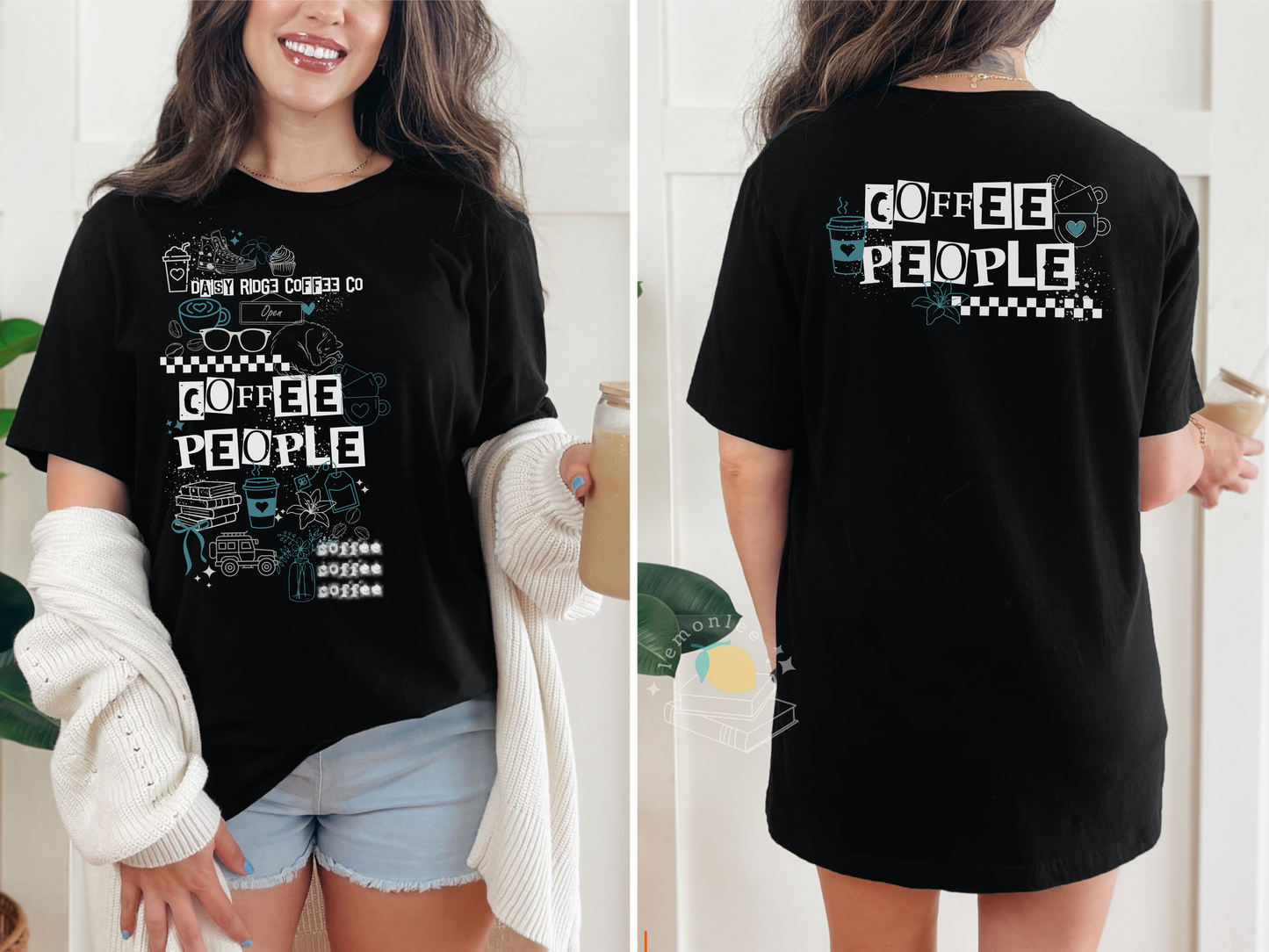 *Officially Licensed with Ashley Claire* Coffee People Teal Punk Crewneck Shirt