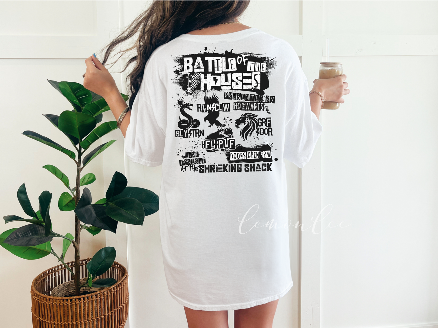 T-shirt ras du cou Bataille des maisons - Blanc