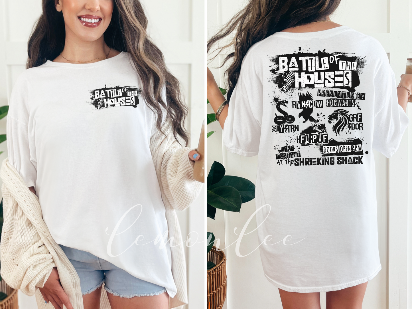 T-shirt ras du cou Bataille des maisons - Blanc