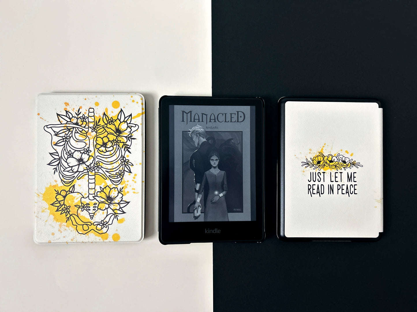 Kindle Case Cover for Kindle 11th + 12th Paperwhite and Kindle Basic - Skeleton in Peace