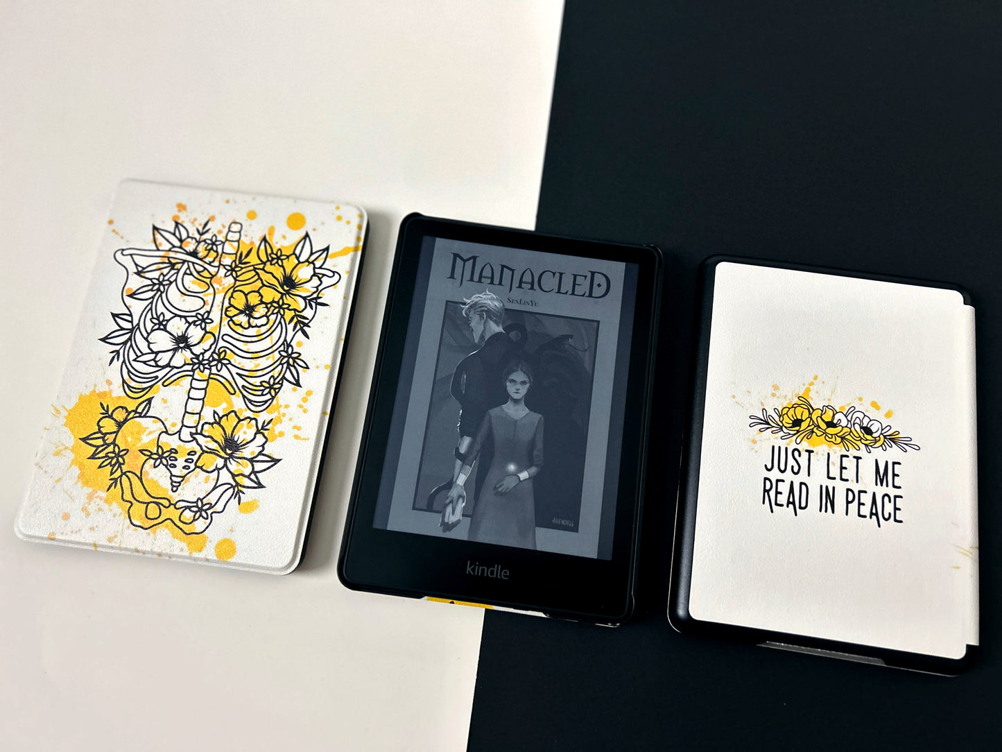 Kindle Case Cover for Kindle 11th + 12th Paperwhite and Kindle Basic - Skeleton in Peace