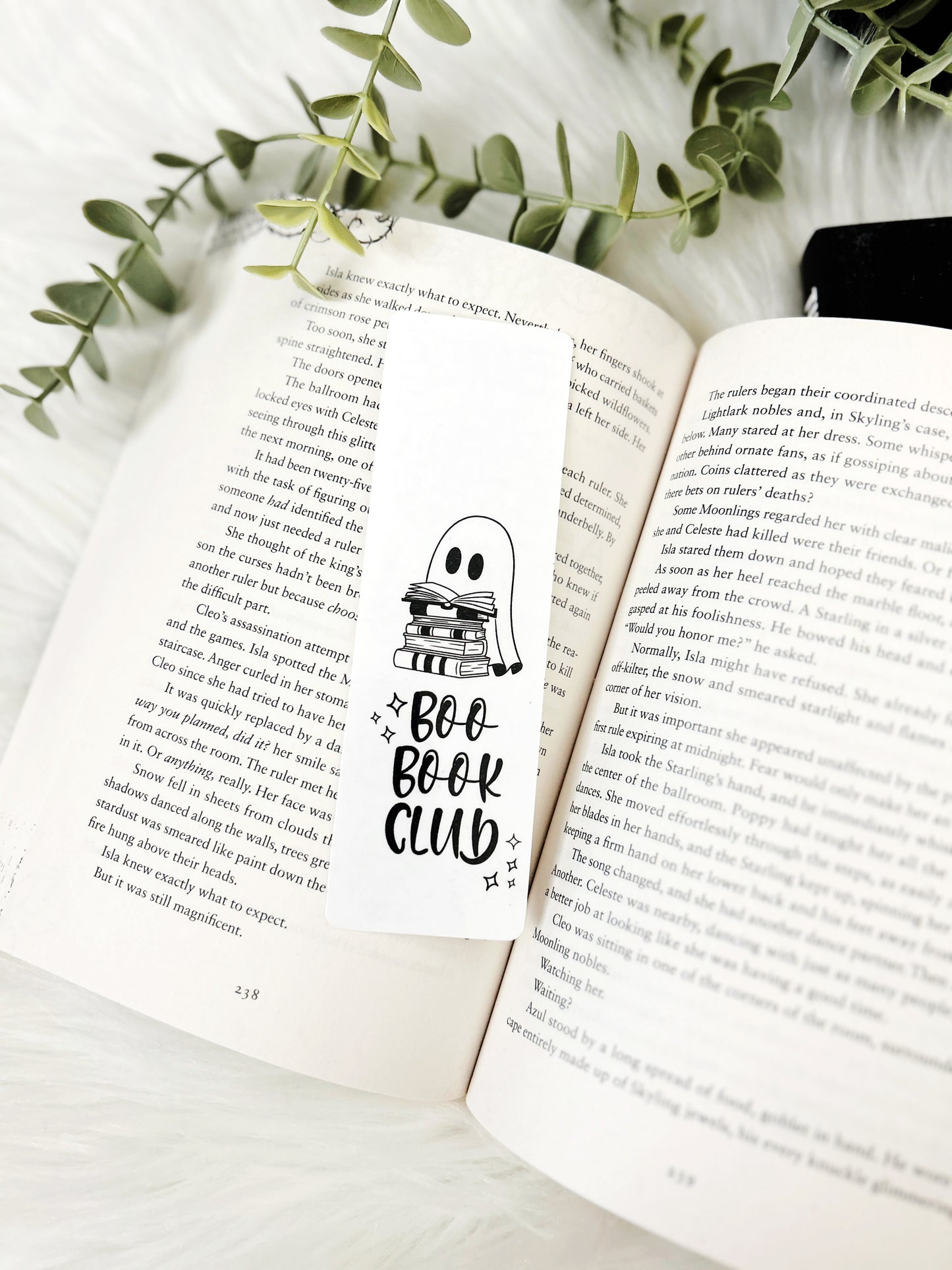 Marque-page fantômes recto verso Boo Book Club - Options blanches ou noires disponibles !