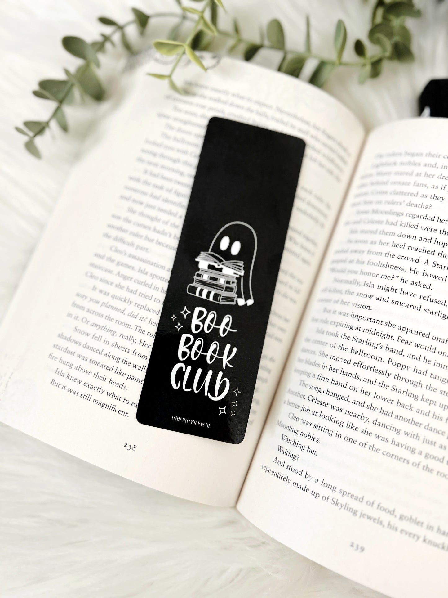 Marque-page fantômes recto verso Boo Book Club - Options blanches ou noires disponibles !