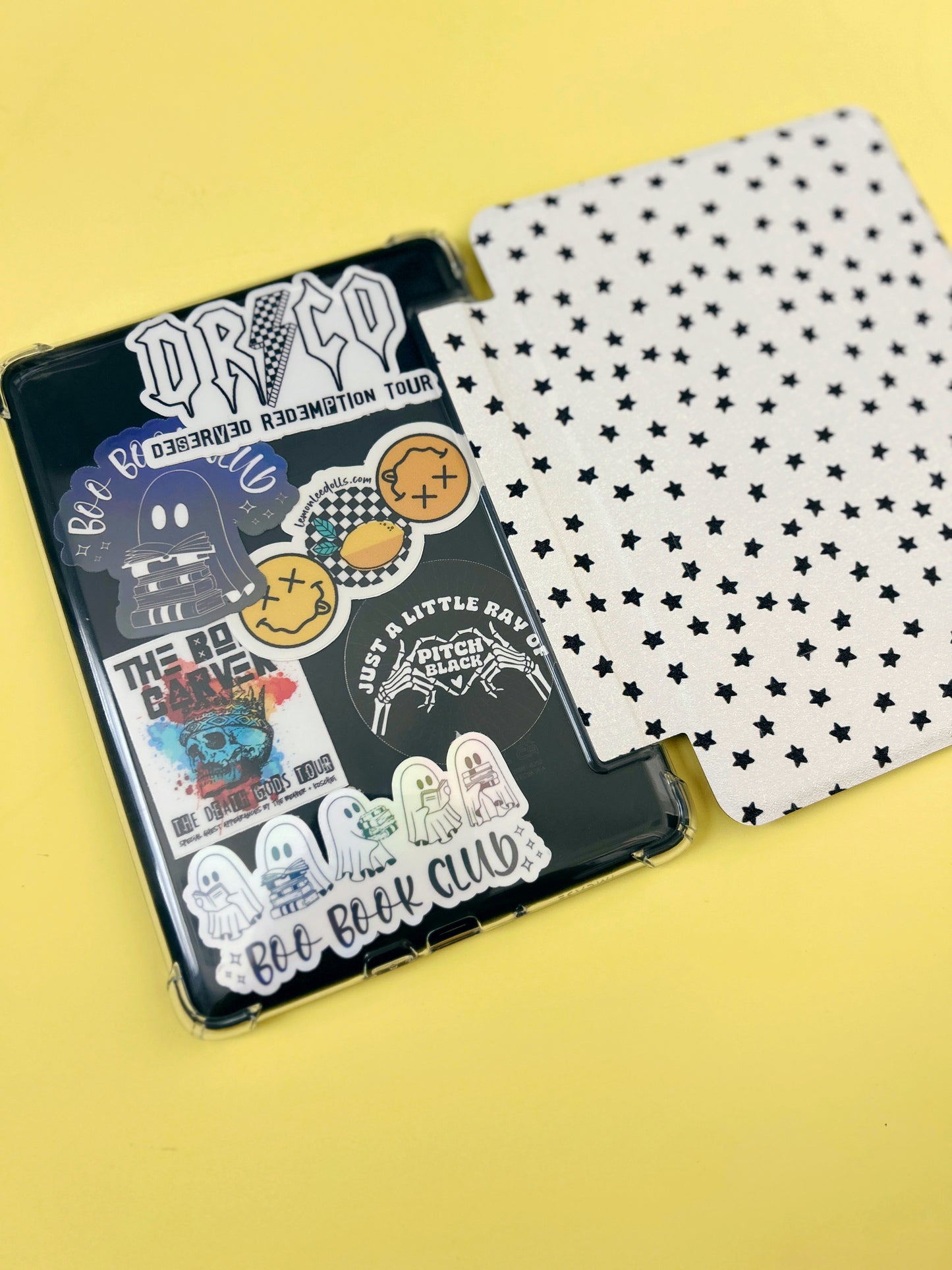 The Best of Both Kindle Case Cover with Clear Back and Cover Strap - Mini Stars - 11th + 12th Gen Paperwhite/Colorsoft