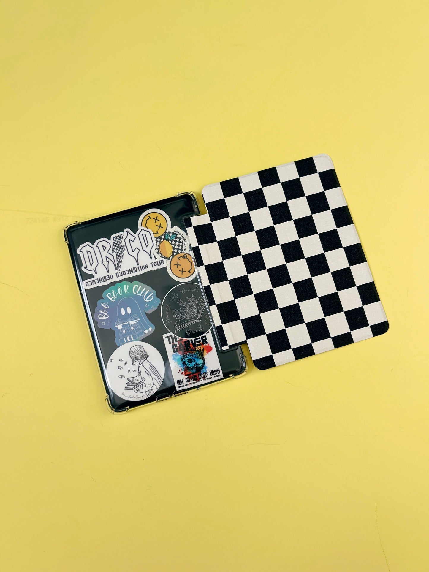 The Best of Both Kindle Case Cover with Clear Back and Cover Strap - Classic Checkers - 10th + 11th + 12th Gen Paperwhite, Kindle Basic, and Kindle Oasis