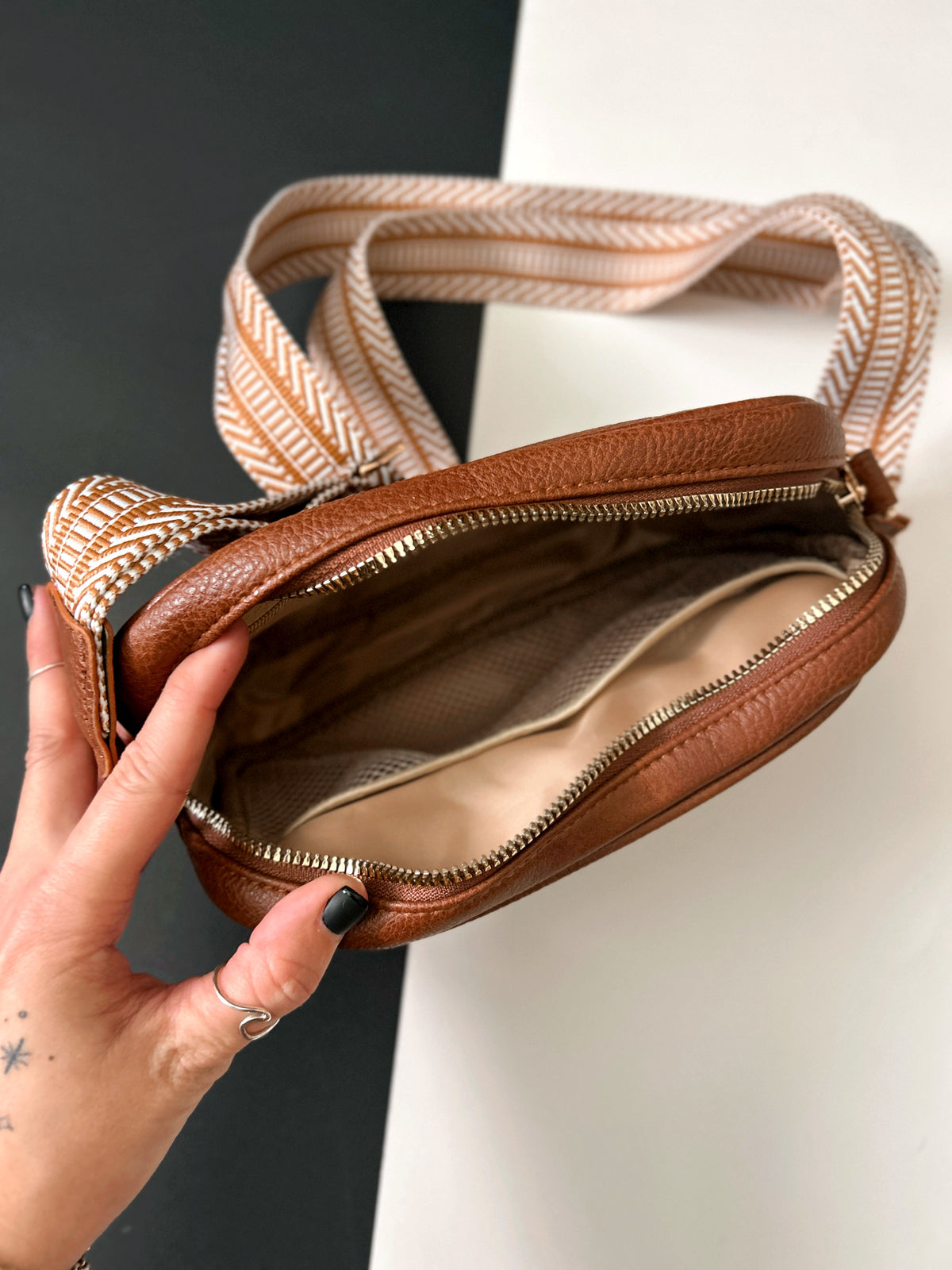 Lux Quilted Faux Leather Shoulder or Crossbody Purse - Solid Brown