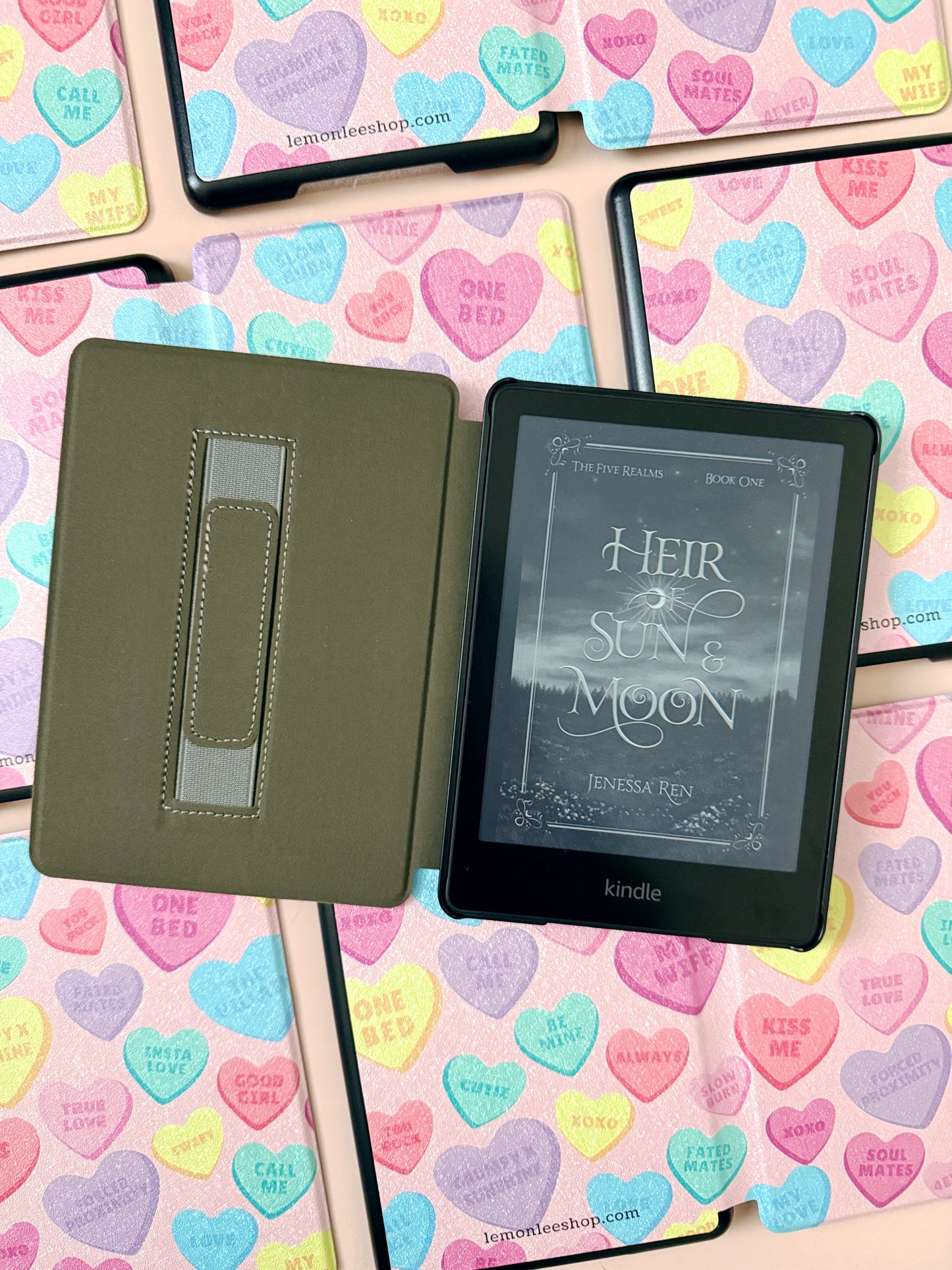 Kindle Case Cover for Kindle 11th + 12th Paperwhite or Kindle Basic - Candy Hearts