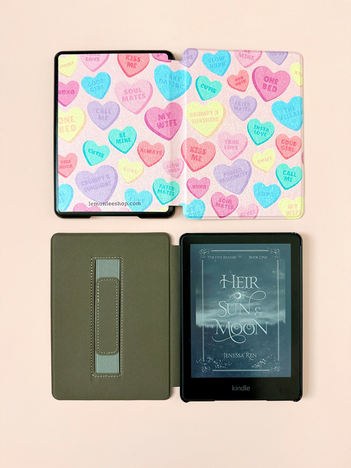 Kindle Case Cover for Kindle 11th + 12th Paperwhite or Kindle Basic - Candy Hearts