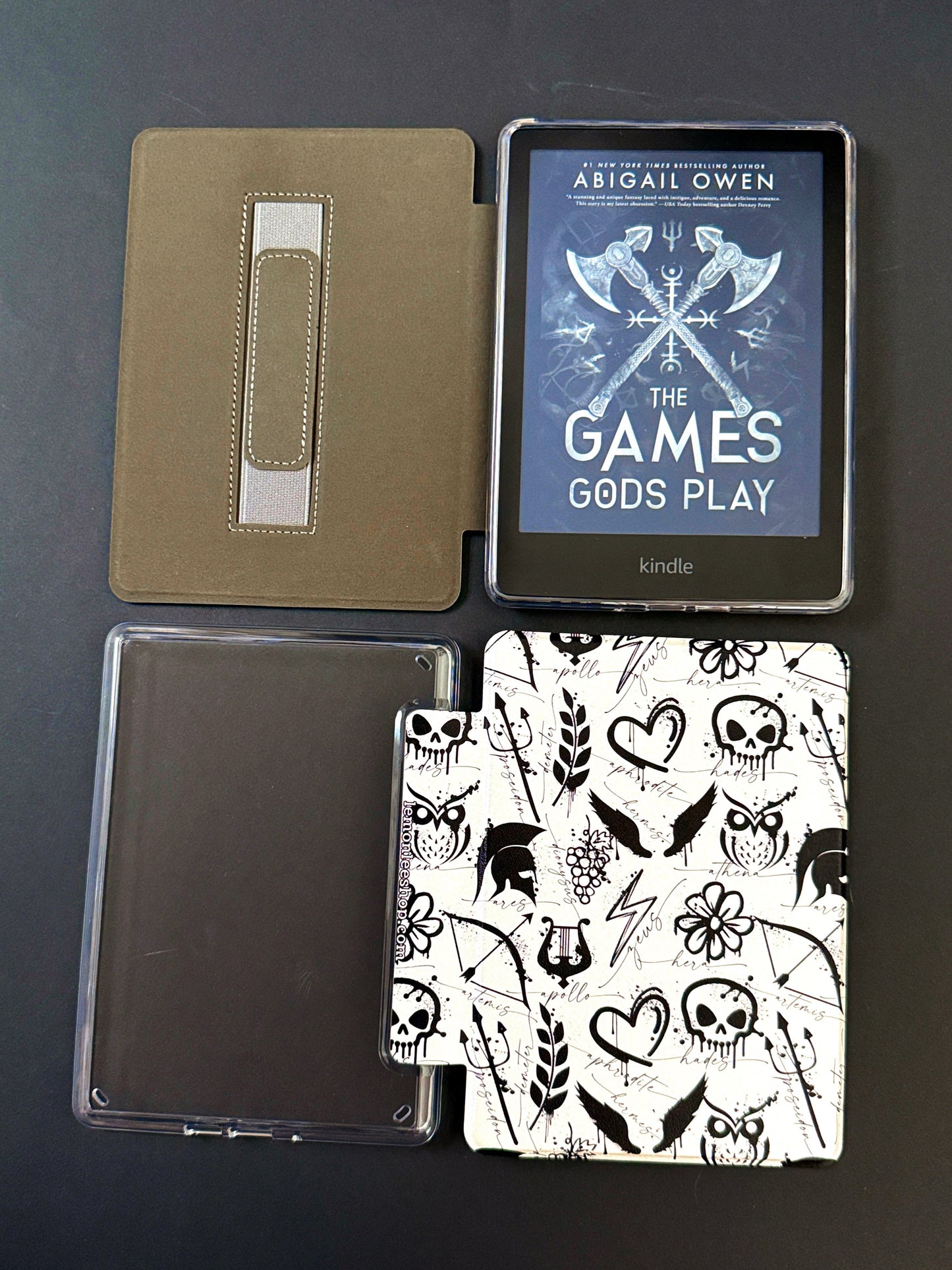 The Best of Both Kindle Case Cover with Clear Back and Cover Strap - Mythology Icons - 11th + 12th Gen Paperwhite and Kindle Basic