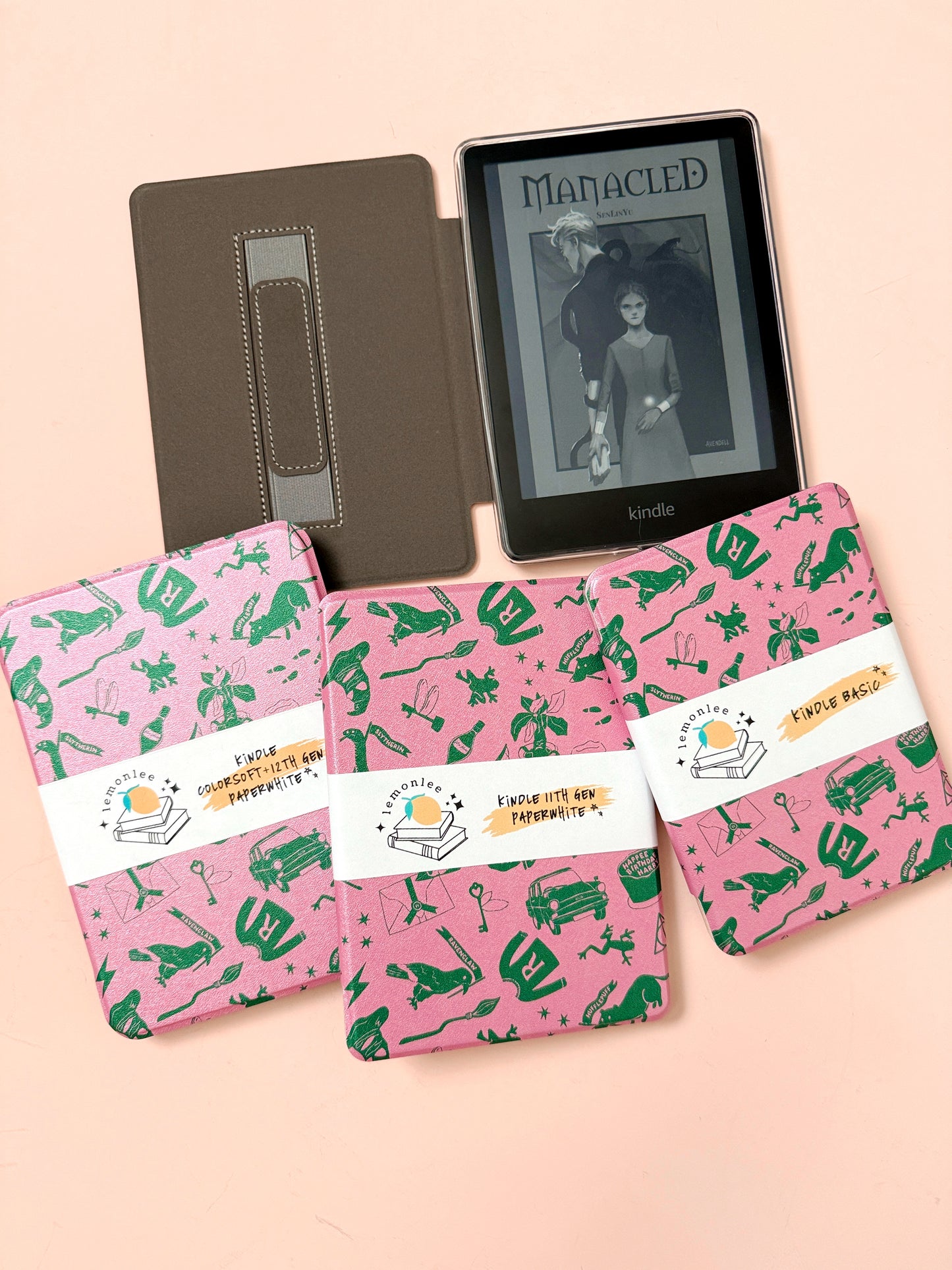 The Best of Both Kindle Case Cover with Clear Back and Cover Strap - HP Icons - 11th + 12th Gen Paperwhite and Kindle Basic
