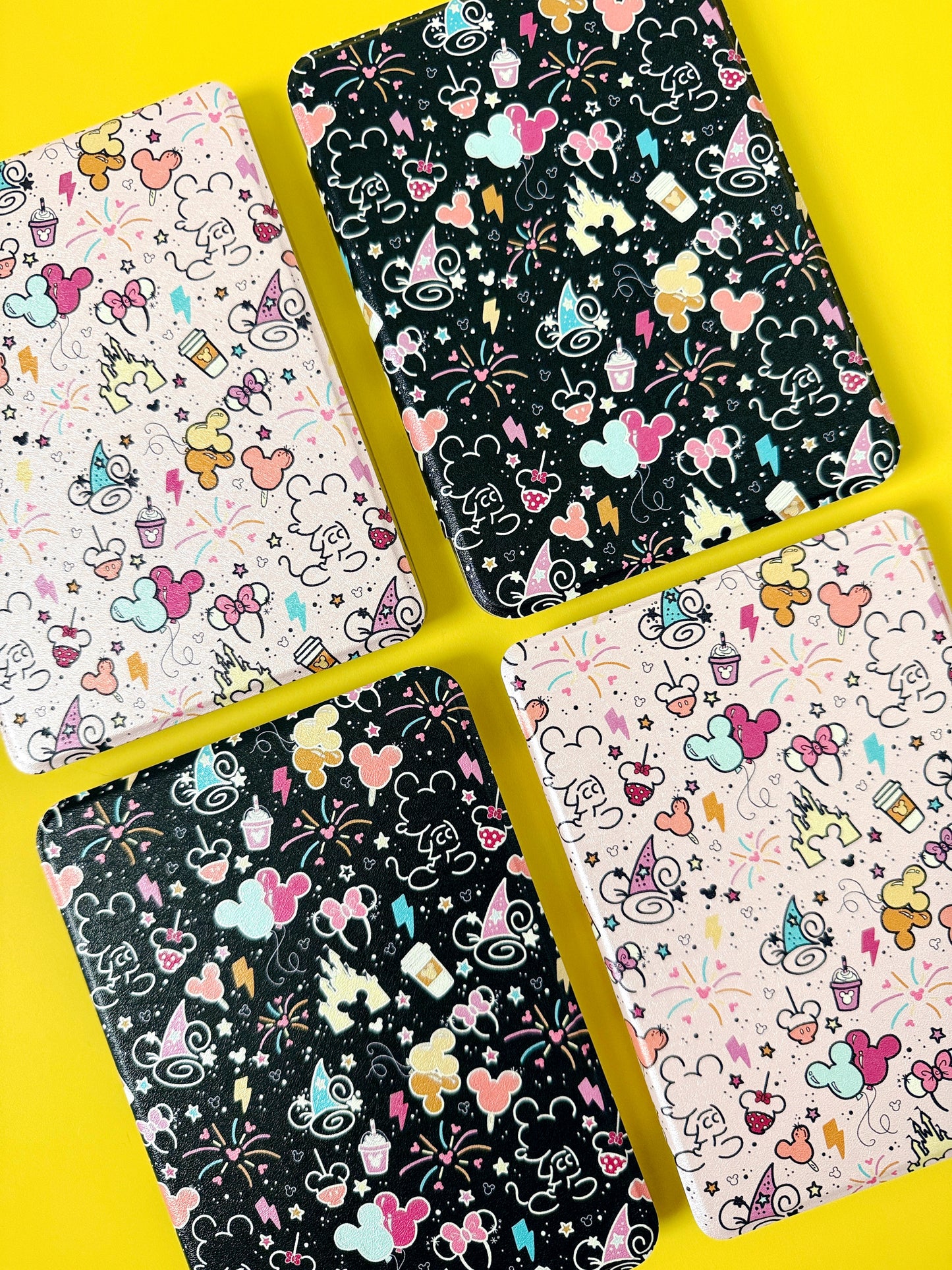 The Best of Both Kindle Case Cover with Clear Back and Cover Strap - PINK Magical Mouse - 11th + 12th Gen Paperwhite and Kindle Basic