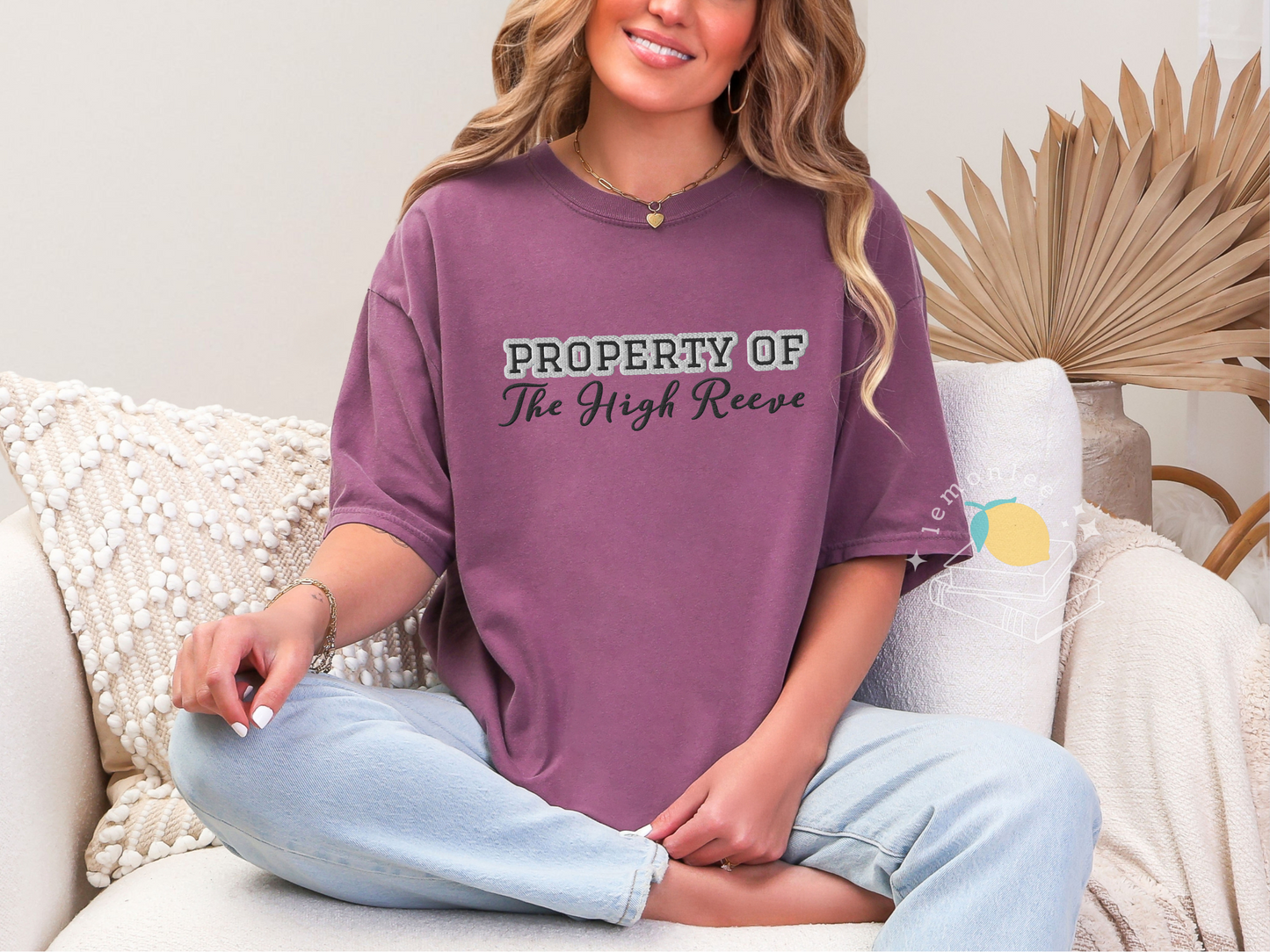 Property of the High Reeve Embroidered Comfort Colors Tee - Sleeve Detail