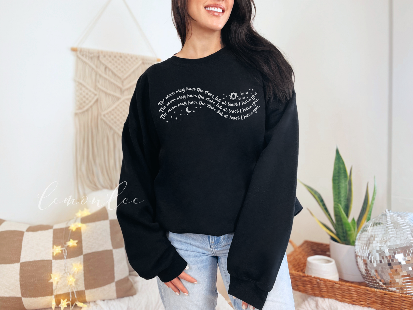 *Officially Licensed with Jenessa Ren* Heir of Sun and Moon Quote Crewneck Sweater