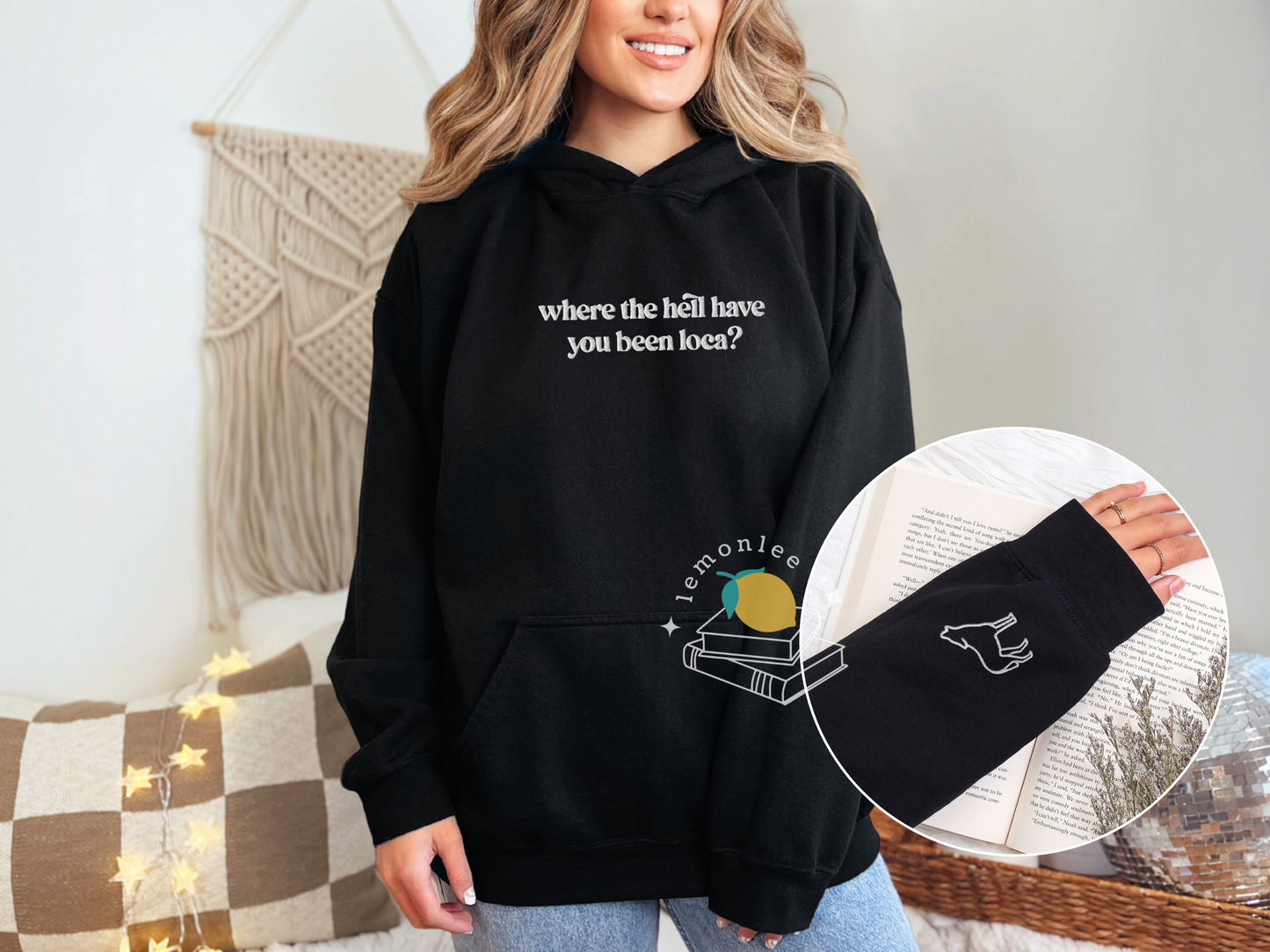 Twilight Loca Embroidered Cozy Bookish Hoodie