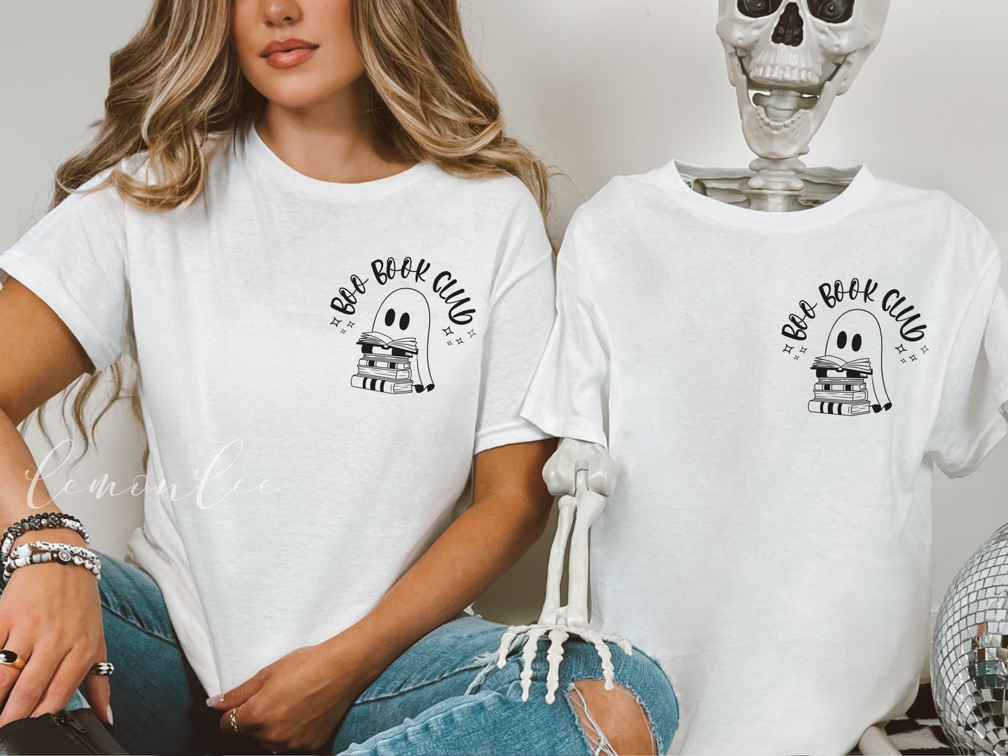 Boo Book Club Crewneck Shirt - Light Color Shirts