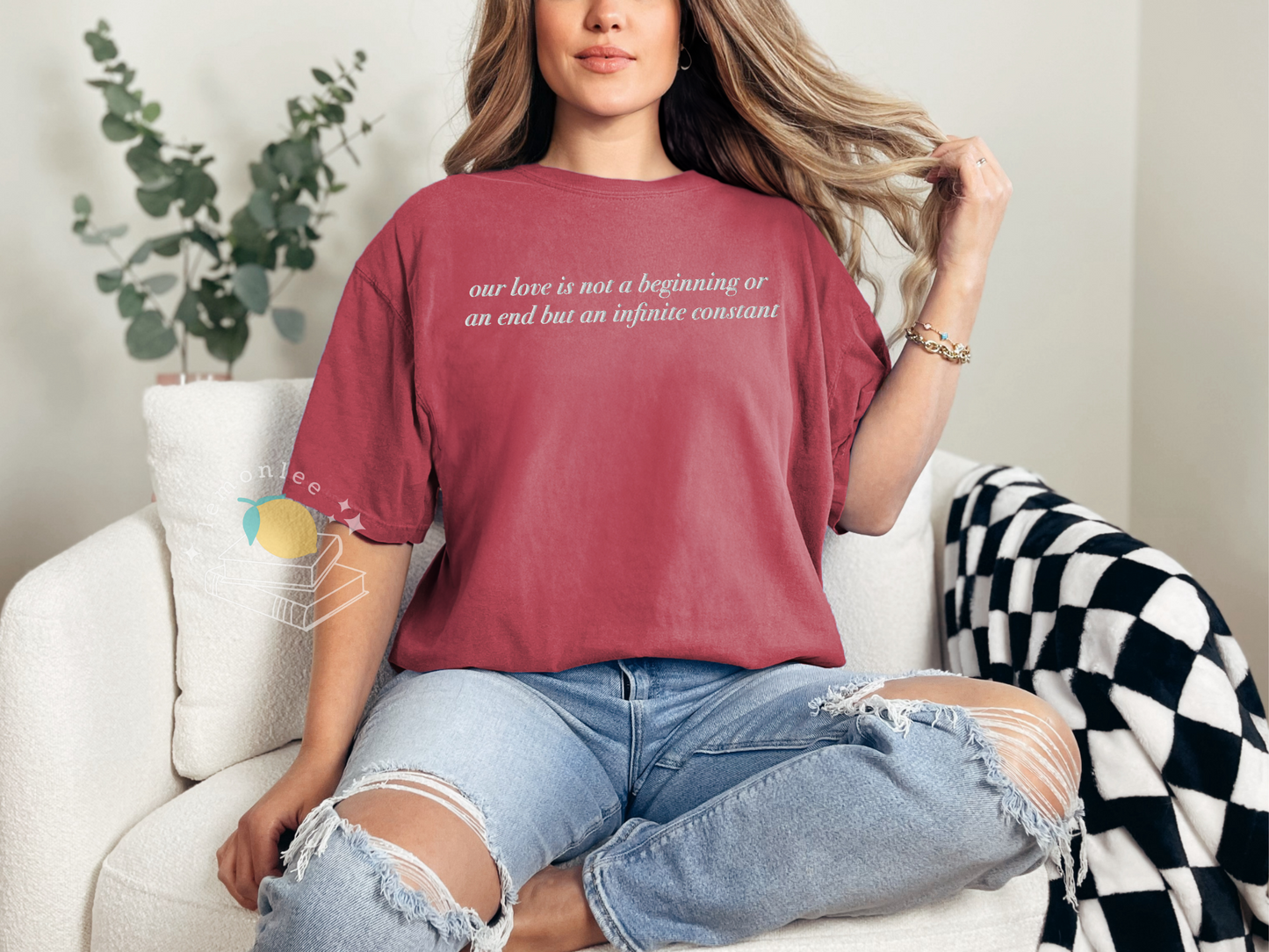 *Officially Licensed with Jenessa Ren* COSAT Infinite Love Quote Embroidered Comfort Colors Tee