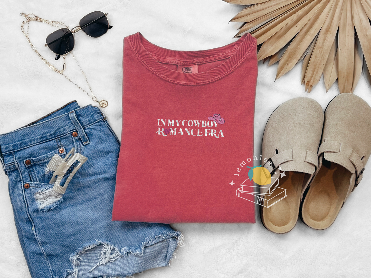 In My Cowboy Romance Era Embroidered Comfort Colors Tee