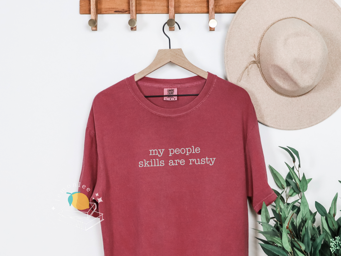 "My People Skills Are Rusty" Supernatural Quote Embroidered Comfort Colors Tee