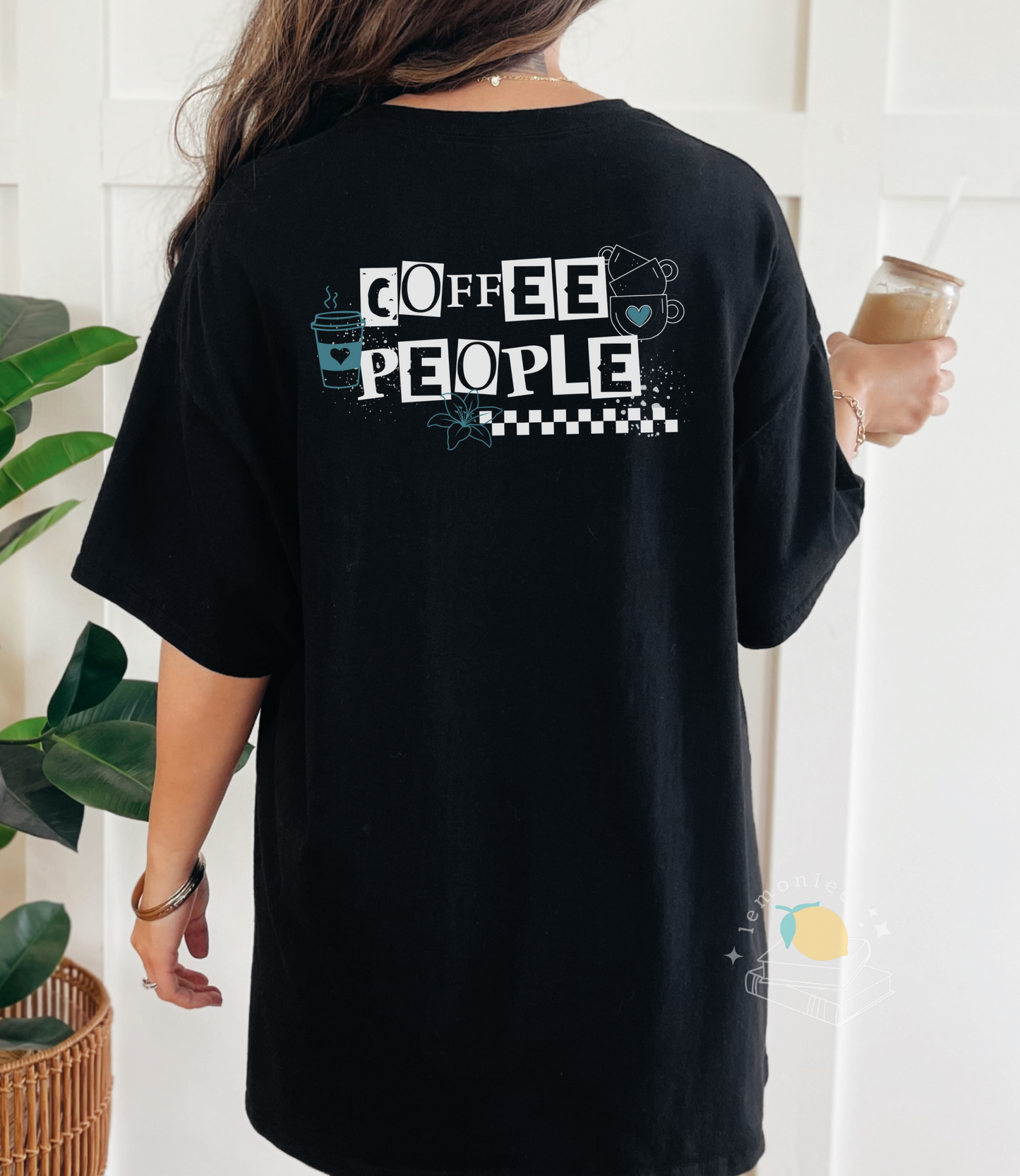 *Officially Licensed with Ashley Claire* Coffee People Teal Punk Crewneck Shirt