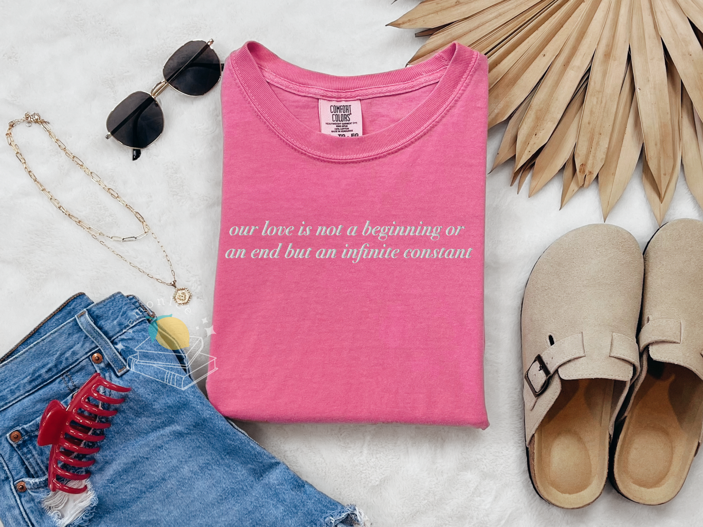 *Officially Licensed with Jenessa Ren* COSAT Infinite Love Quote Embroidered Comfort Colors Tee
