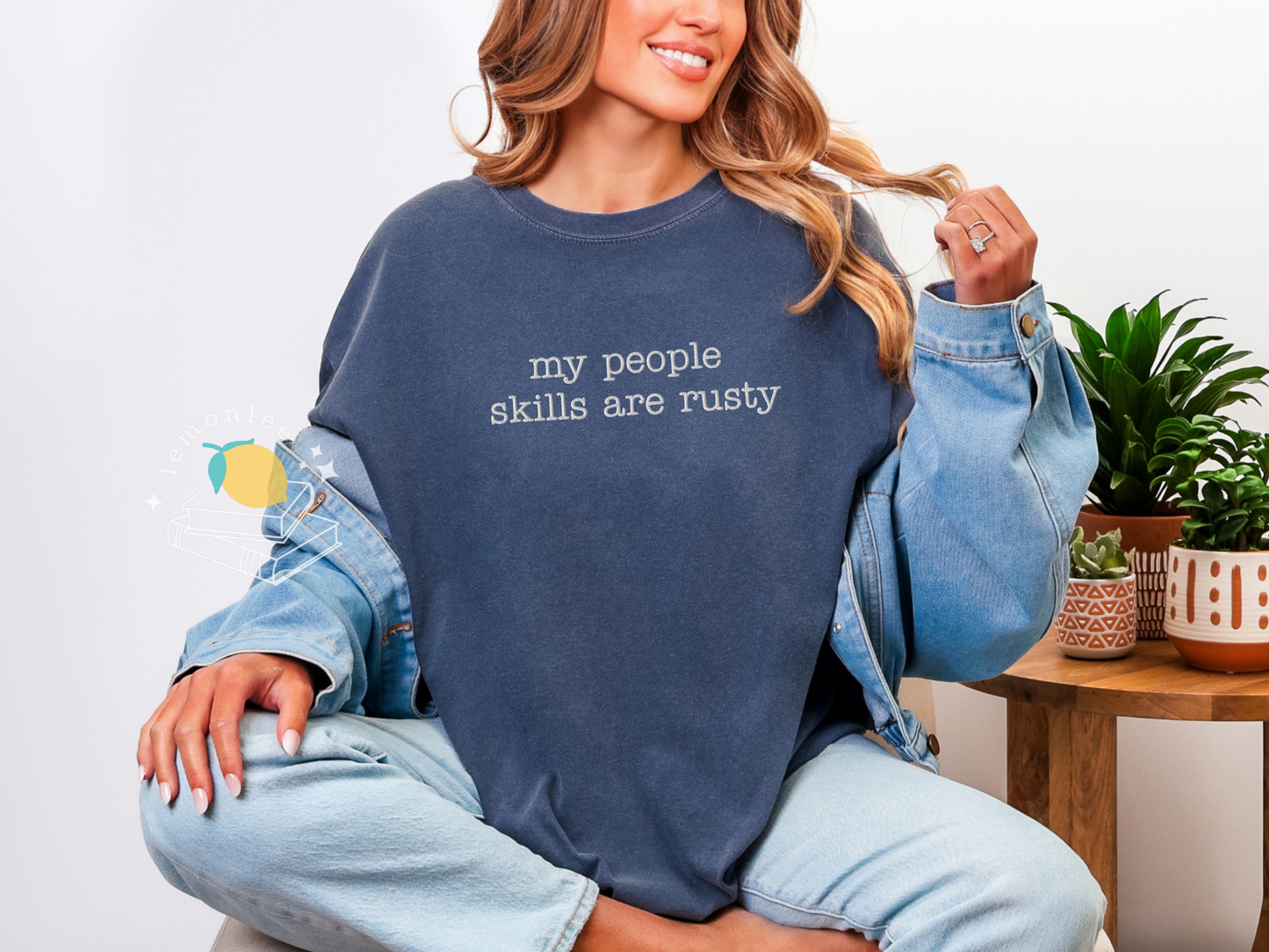 "My People Skills Are Rusty" Supernatural Quote Embroidered Comfort Colors Tee