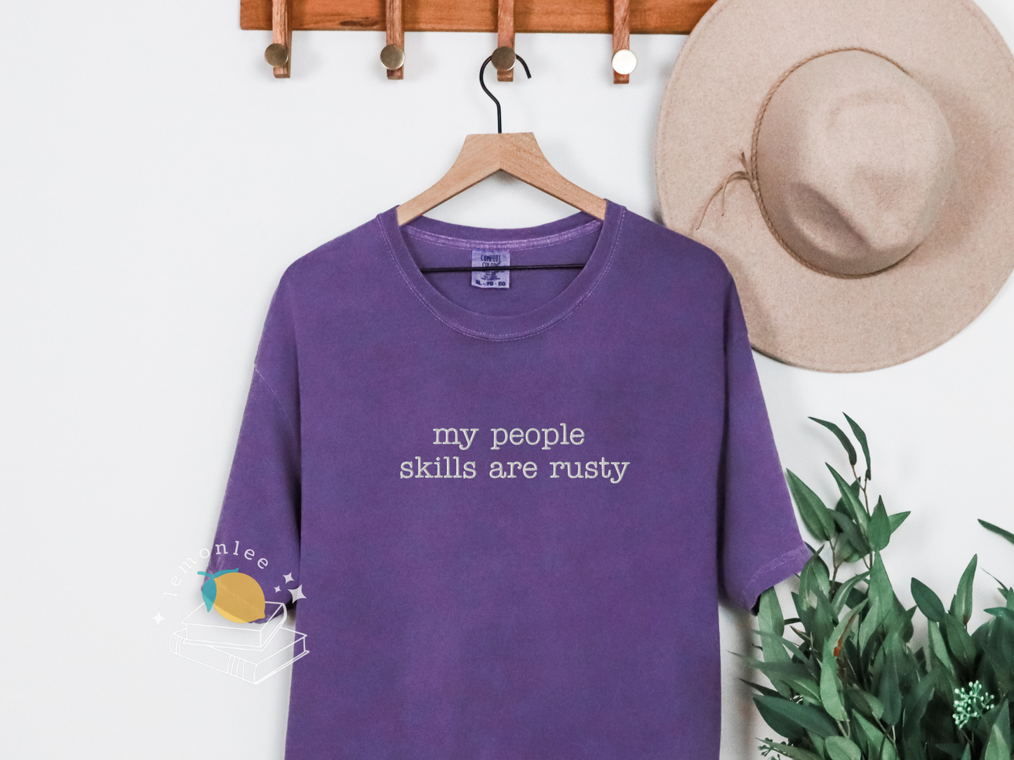 "My People Skills Are Rusty" Supernatural Quote Embroidered Comfort Colors Tee