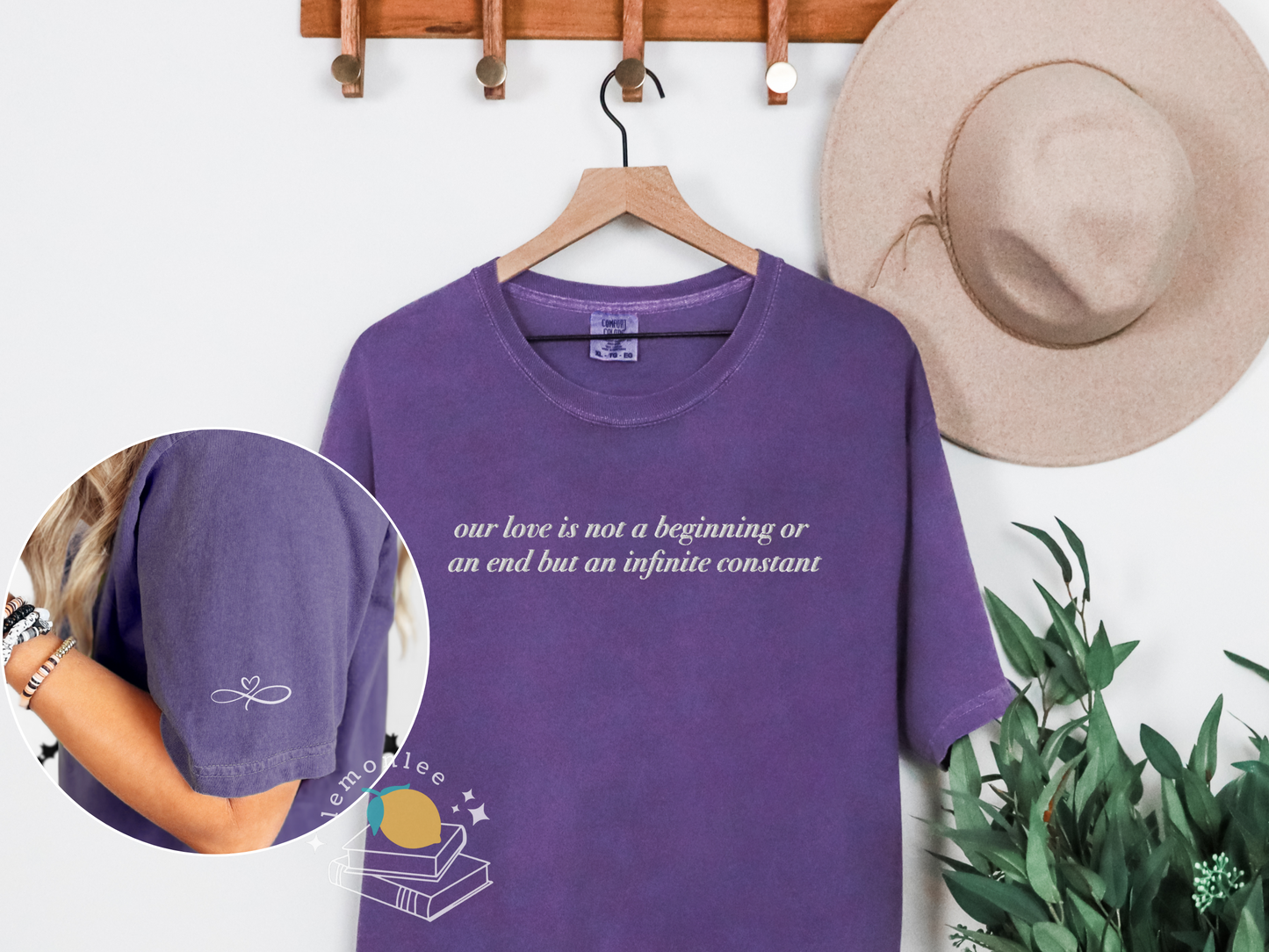 *Officially Licensed with Jenessa Ren* COSAT Infinite Love Quote Embroidered Comfort Colors Tee