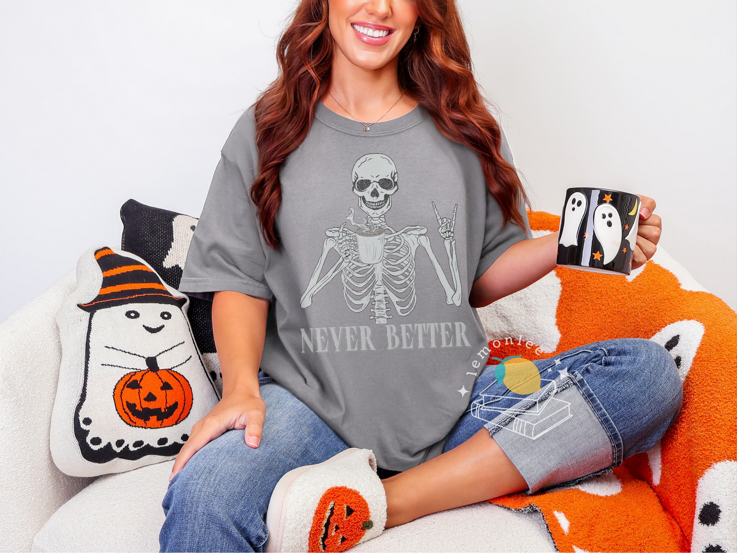 Never Better Skeleton Comfort Colors Tee