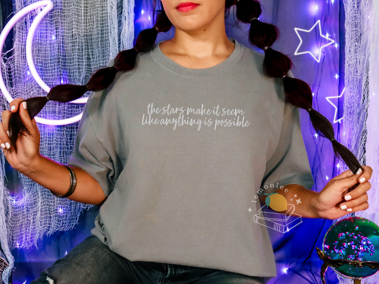 *Officially Licensed by Ashley Claire* Rise of Night Quote Embroidered Comfort Colors Tee