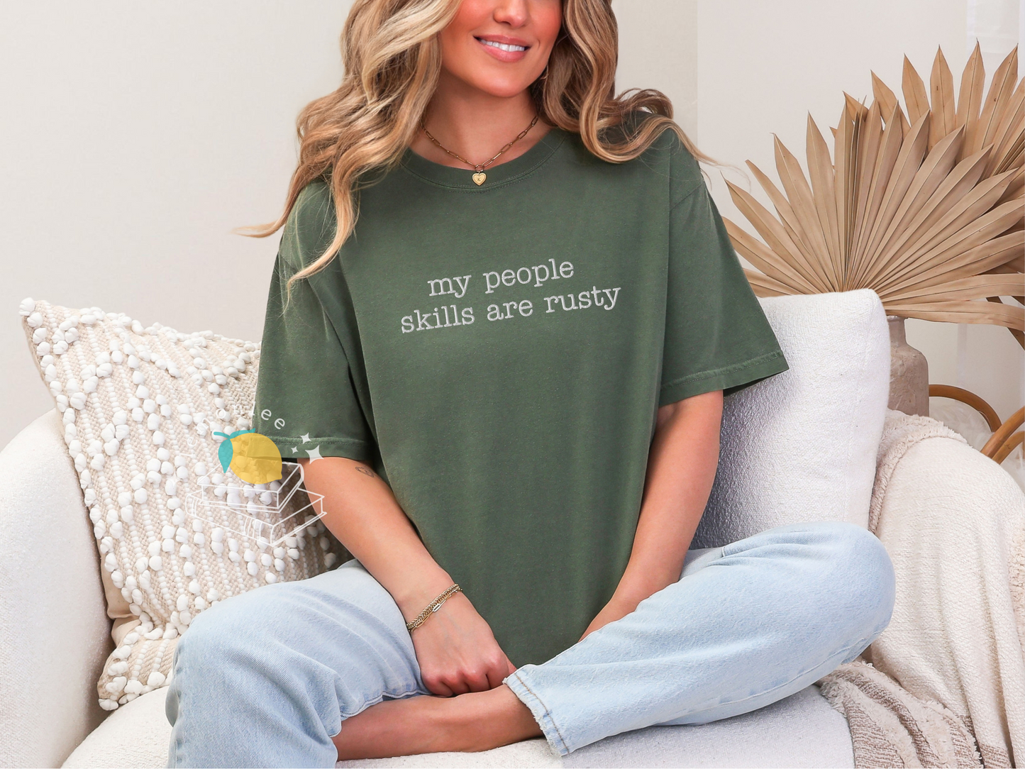 "My People Skills Are Rusty" Supernatural Quote Embroidered Comfort Colors Tee
