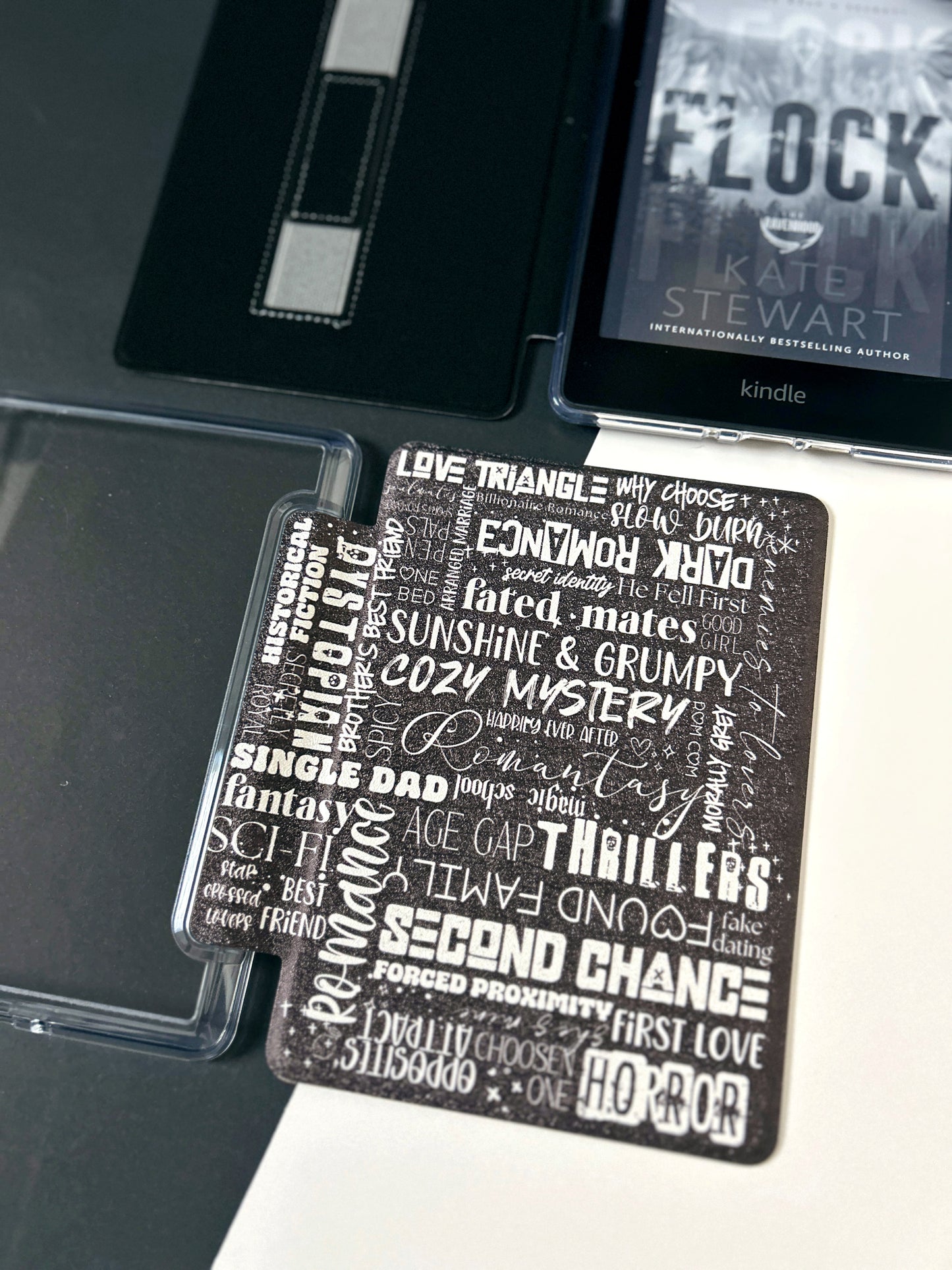 The Best of Both Kindle Case Cover with Clear Back and Cover Strap - Book Tropes - 10th + 11th Gen Paperwhite and Kindle Basic