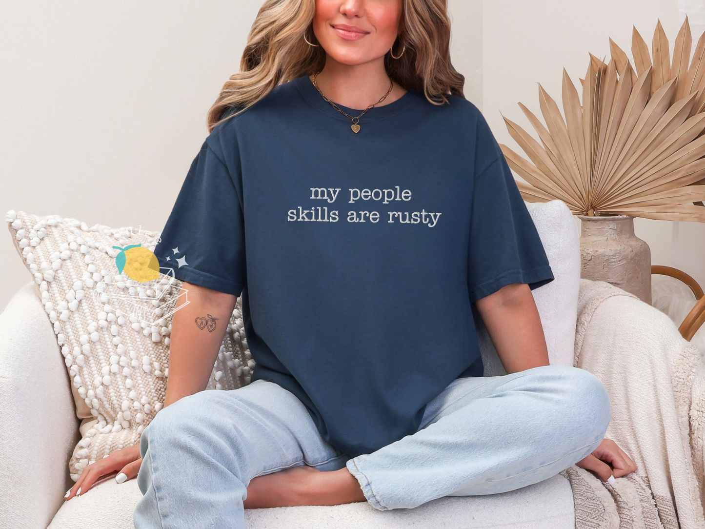 "My People Skills Are Rusty" Supernatural Quote Embroidered Comfort Colors Tee