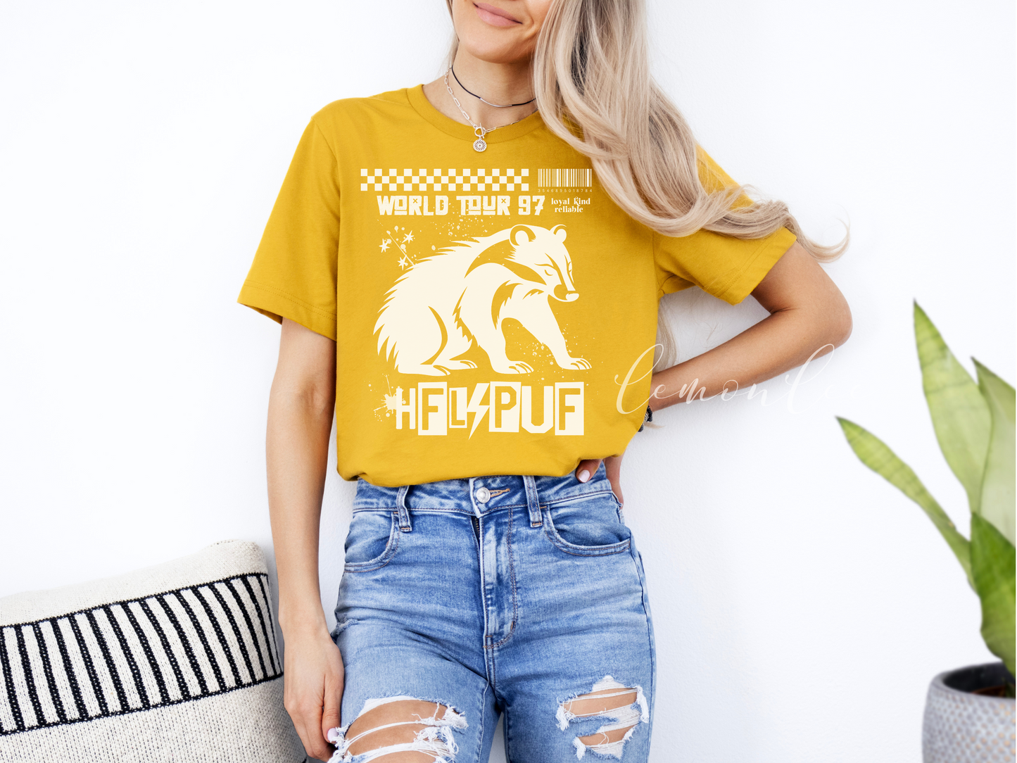 Maisons de Poudlard Rock - Maison Poufsouffle - Bella + Options de couleur foncée pour chemise douce en toile