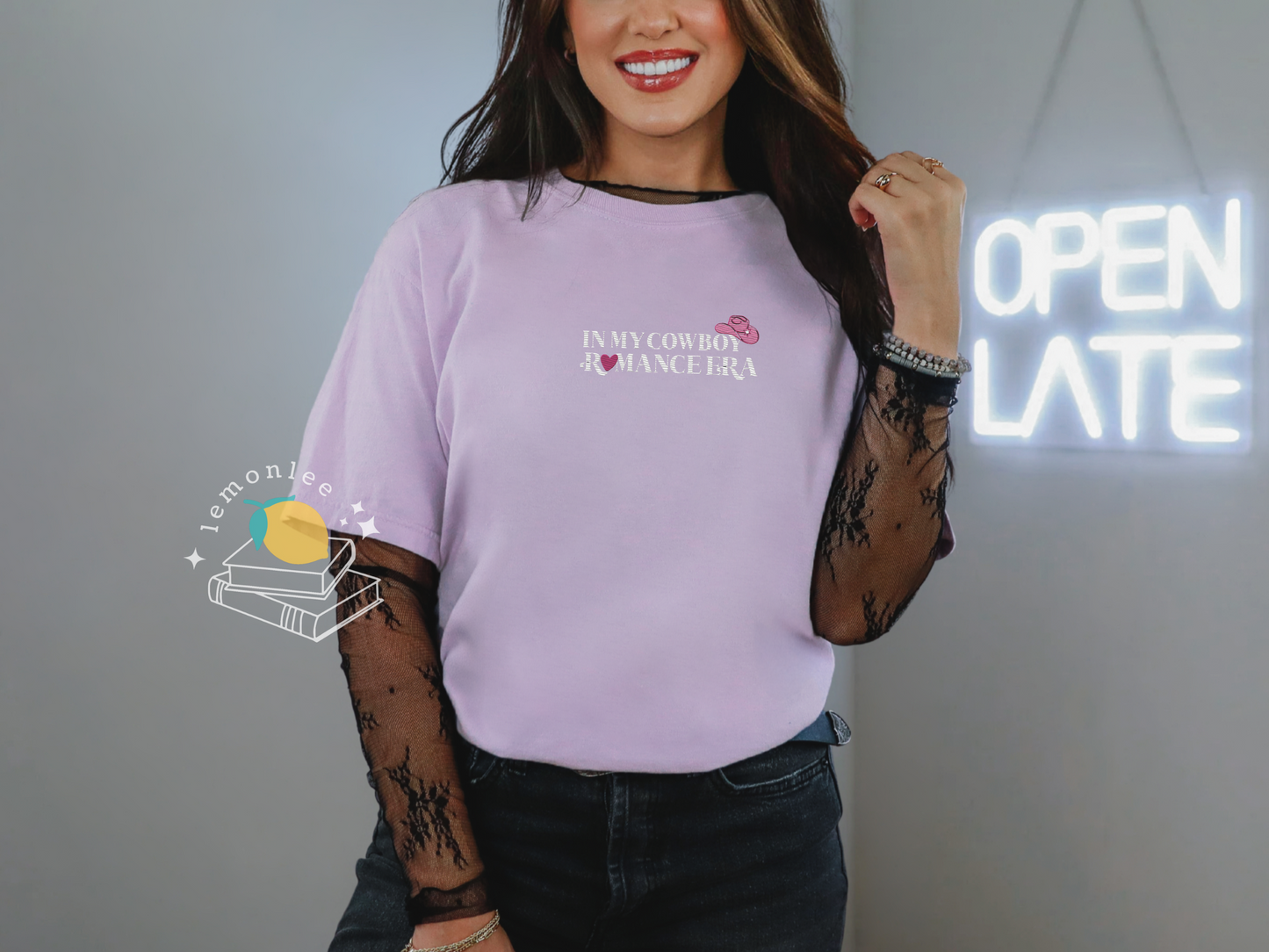 In My Cowboy Romance Era Embroidered Comfort Colors Tee