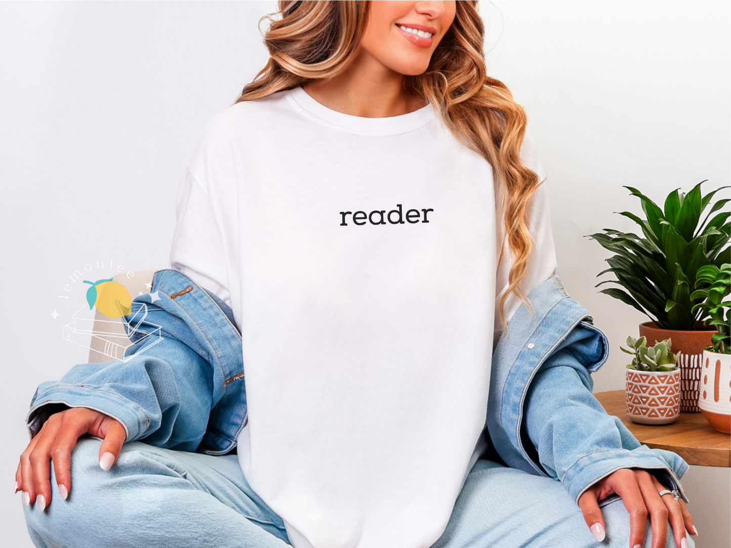 "Reader" Embroidered Comfort Colors Tee - Black Embroidery