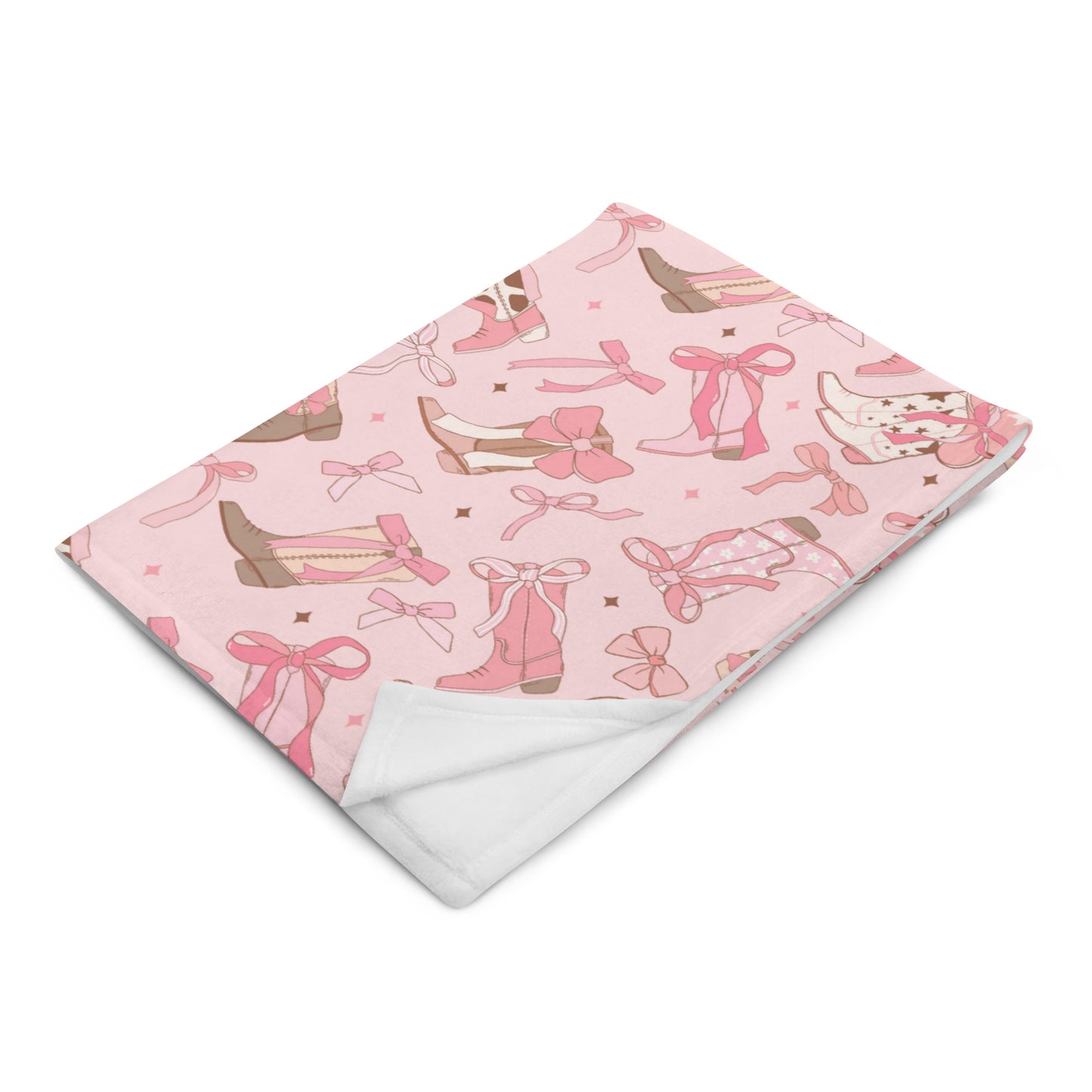 Minky Soft Throw Blanket - Boots and Bows
