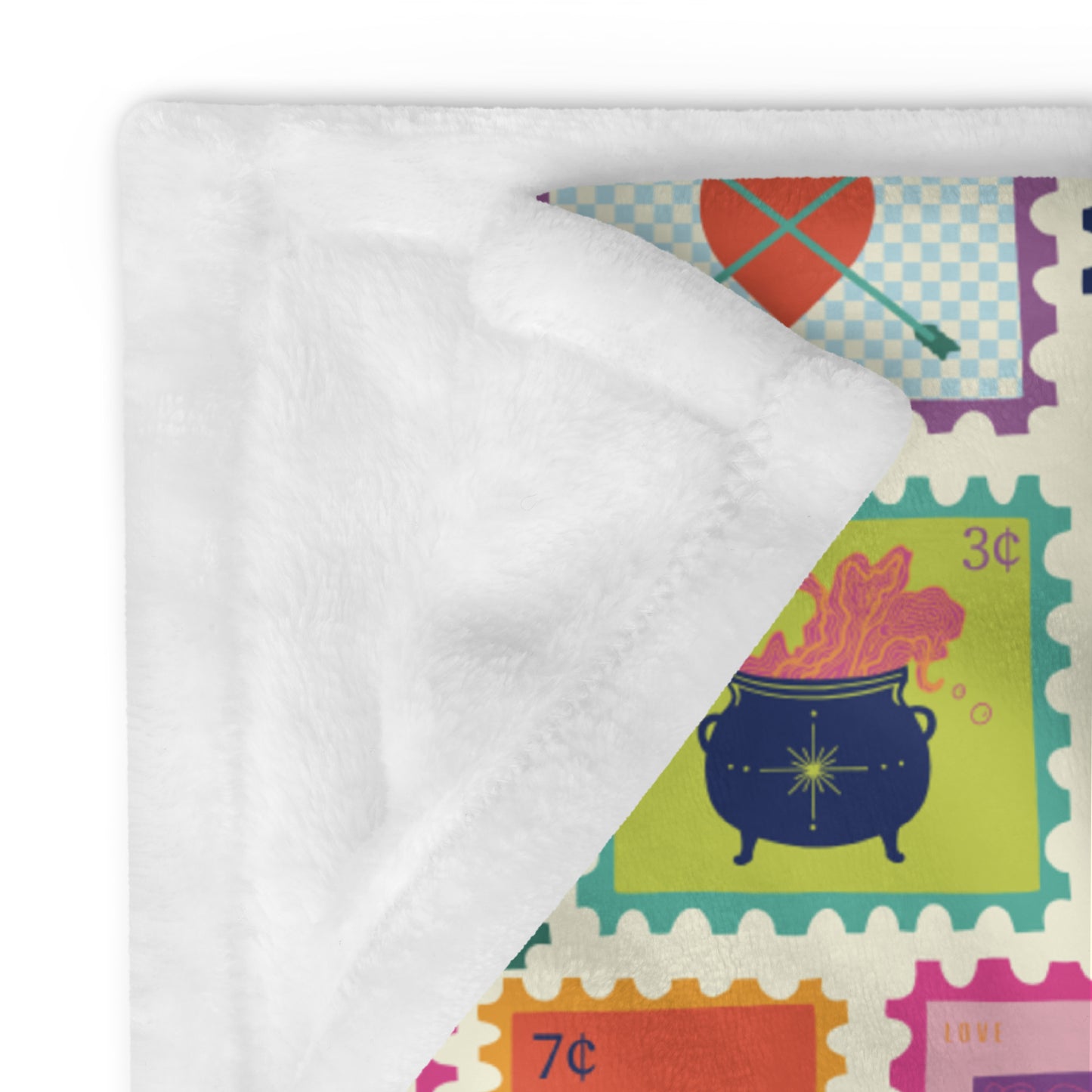 Minky Soft Throw Blanket - Fantasy Stamps