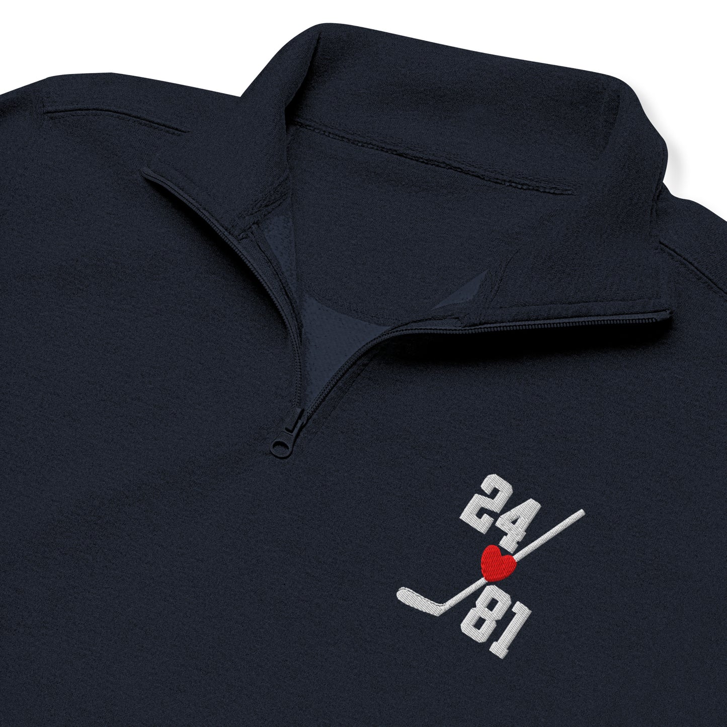 Hollanov Quarter Zip Pullover Sweater - Embroidered