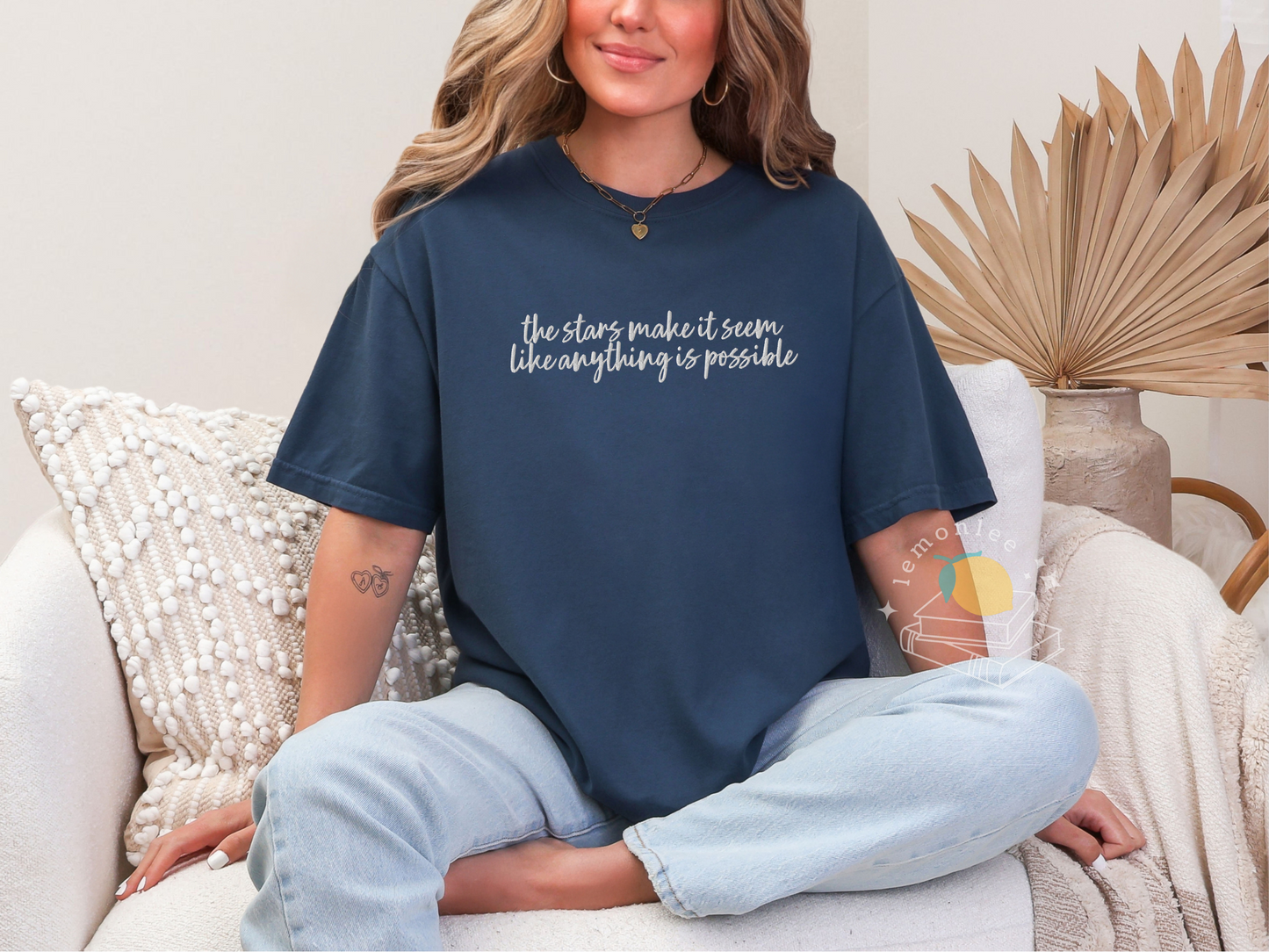*Officially Licensed by Ashley Claire* Rise of Night Quote Embroidered Comfort Colors Tee