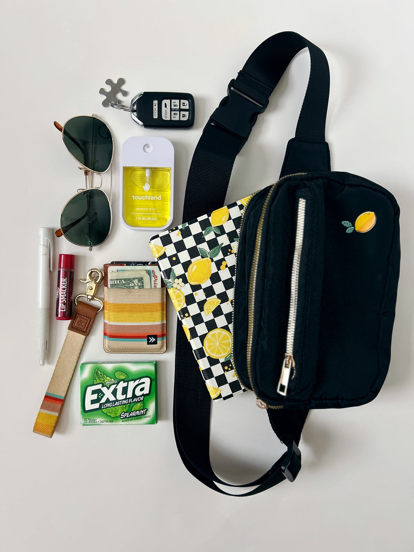 Little Lemon Crossbody Kindle Bag - Black