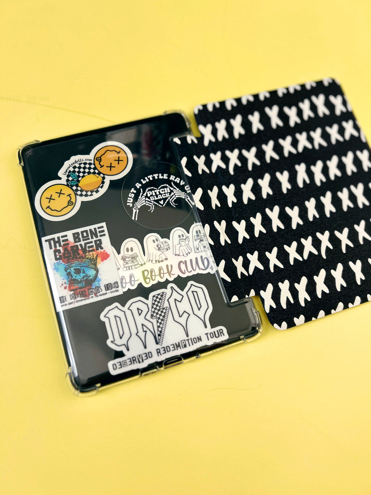 The Best of Both Kindle Case Cover with Clear Back and Cover Strap - Criss Cross - Kindle 6.8" Paperwhite