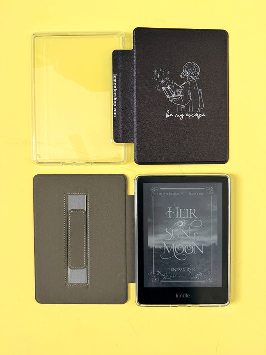 The Best of Both Kindle Case Cover with Clear Back and Cover Strap - Be My Escape - 11th + 12th Gen Paperwhite and Kindle Basic