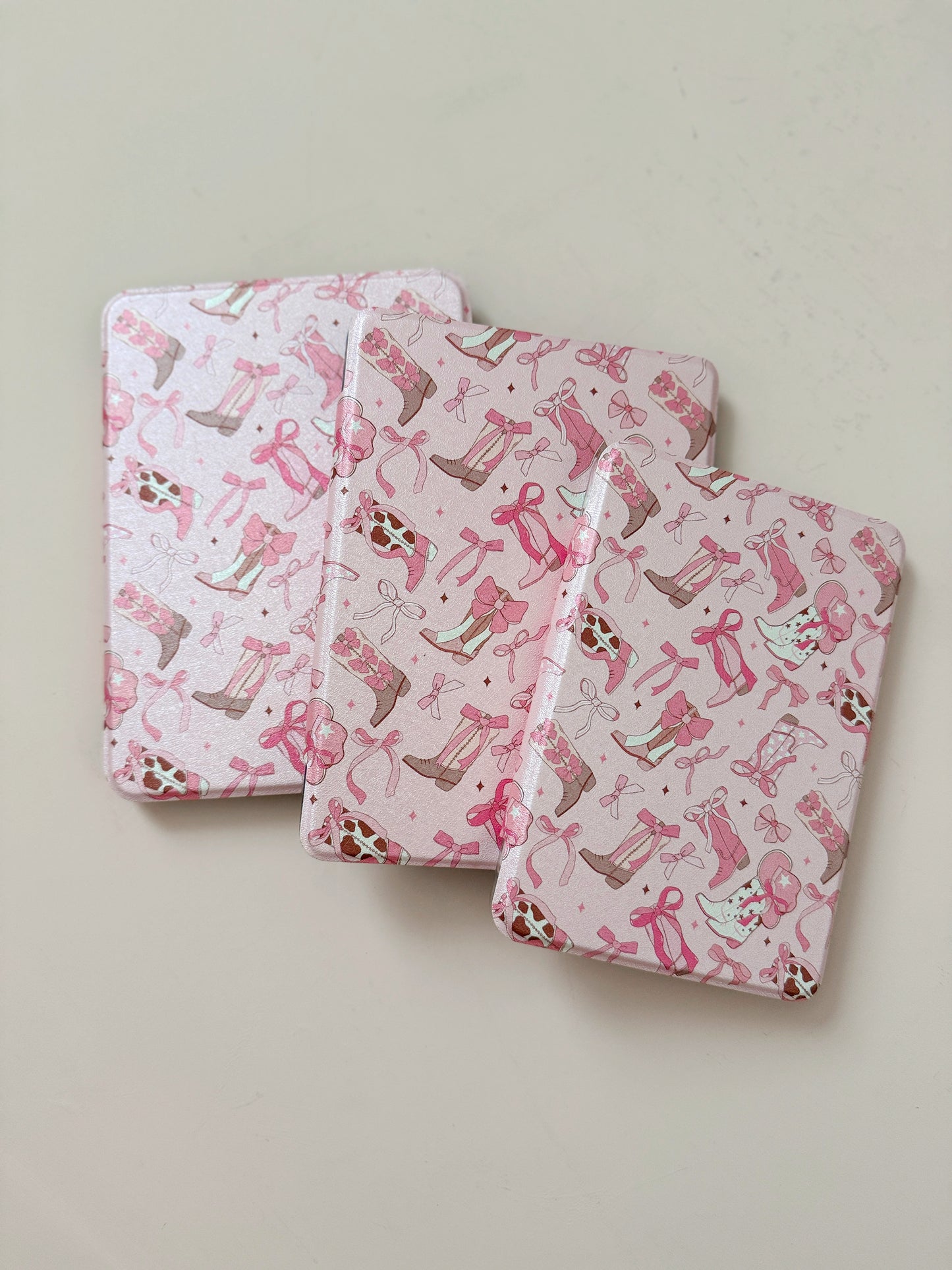 The Best of Both Kindle Case Cover with Clear Back and Cover Strap - Boots + Bows - 11th + 12th Gen Paperwhite and Kindle Basic