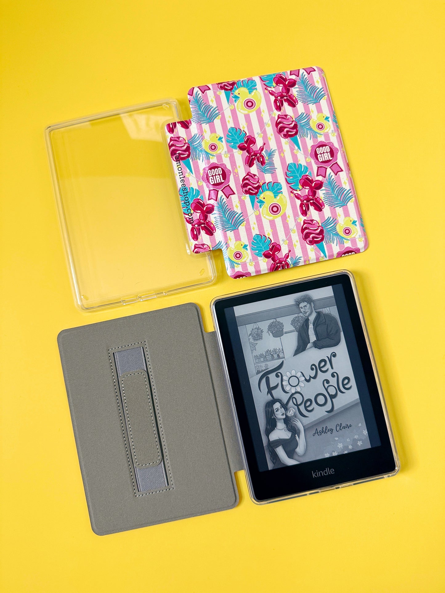 The Best of Both Kindle Case Cover with Clear Back and Cover Strap - Cotton Candy - 11th + 12th Gen Paperwhite and Kindle Basic