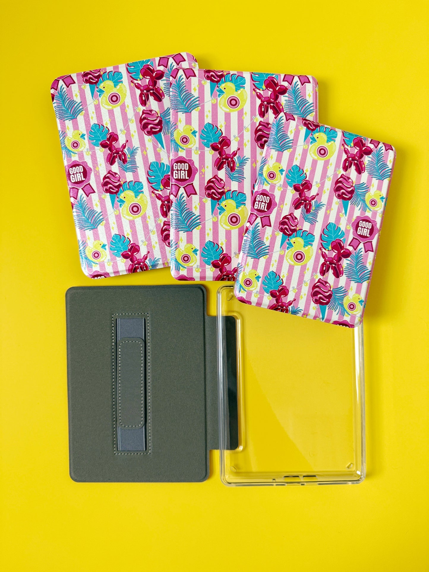 The Best of Both Kindle Case Cover with Clear Back and Cover Strap - Cotton Candy - 11th + 12th Gen Paperwhite and Kindle Basic