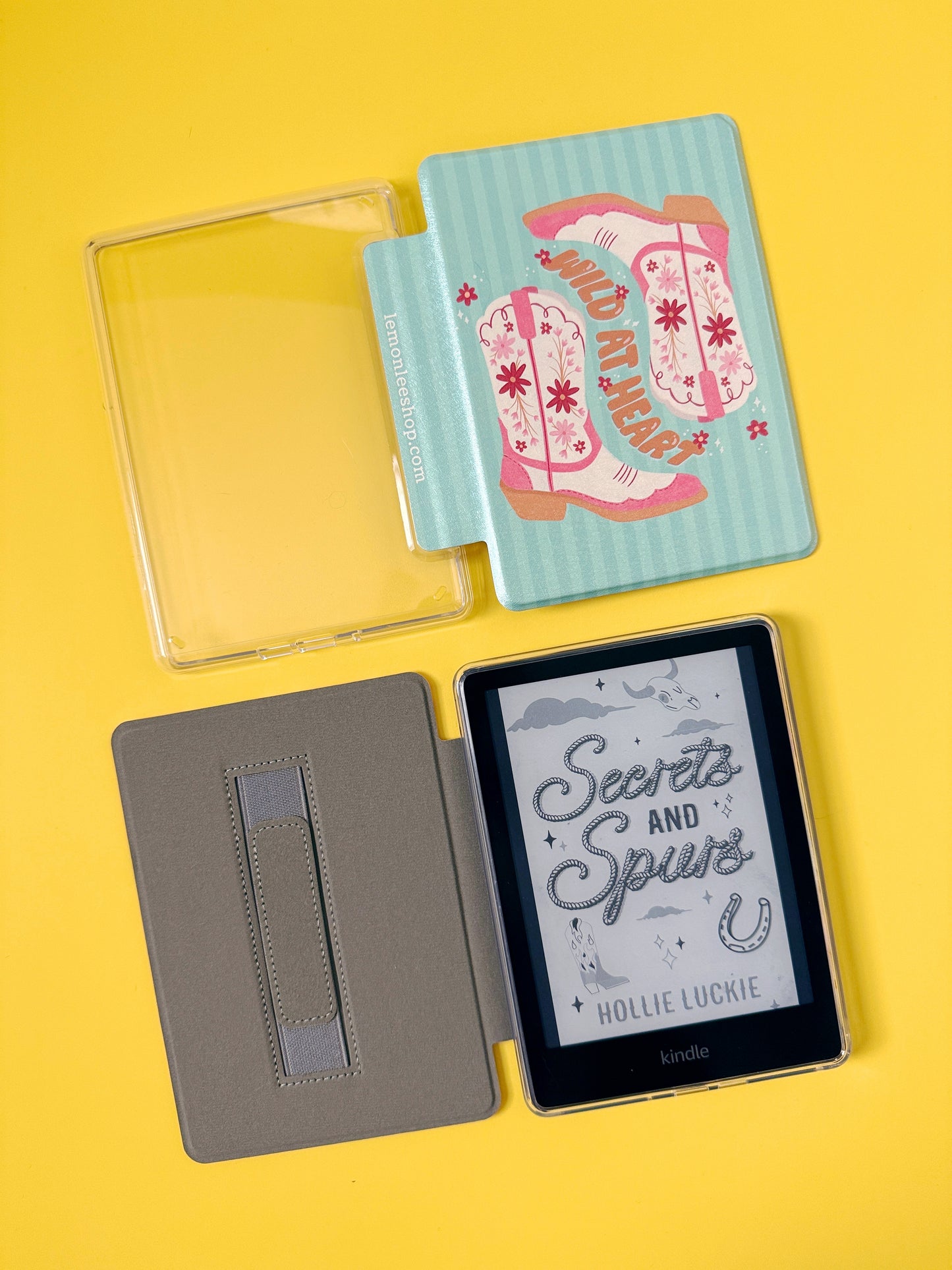 The Best of Both Kindle Case Cover with Clear Back and Cover Strap - Wild at Heart - 11th + 12th Gen Paperwhite and Kindle Basic