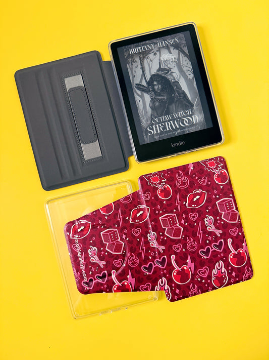 Étui Kindle The Best of Both avec dos transparent et sangle de protection - Classic Checkers - Kindle 6,8" Paperwhite