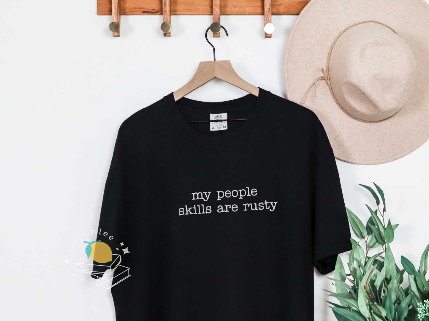 "My People Skills Are Rusty" Supernatural Quote Embroidered Comfort Colors Tee