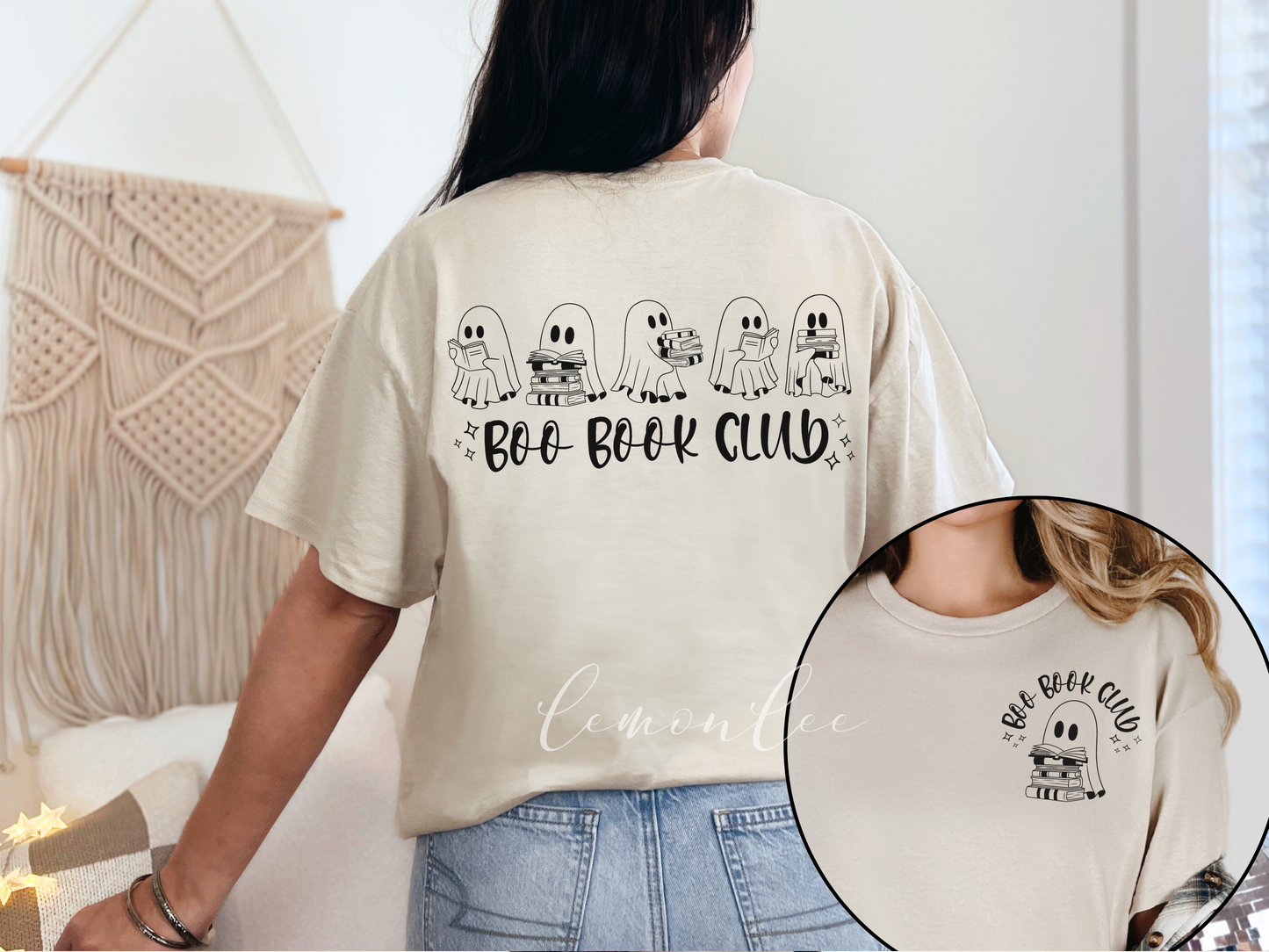 T-shirt ras du cou Boo Book Club - Chemises de couleur claire