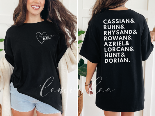 Maasverse Men Love Crewneck Shirt - SJM Book Boyfriends Shirt - Dark Colors